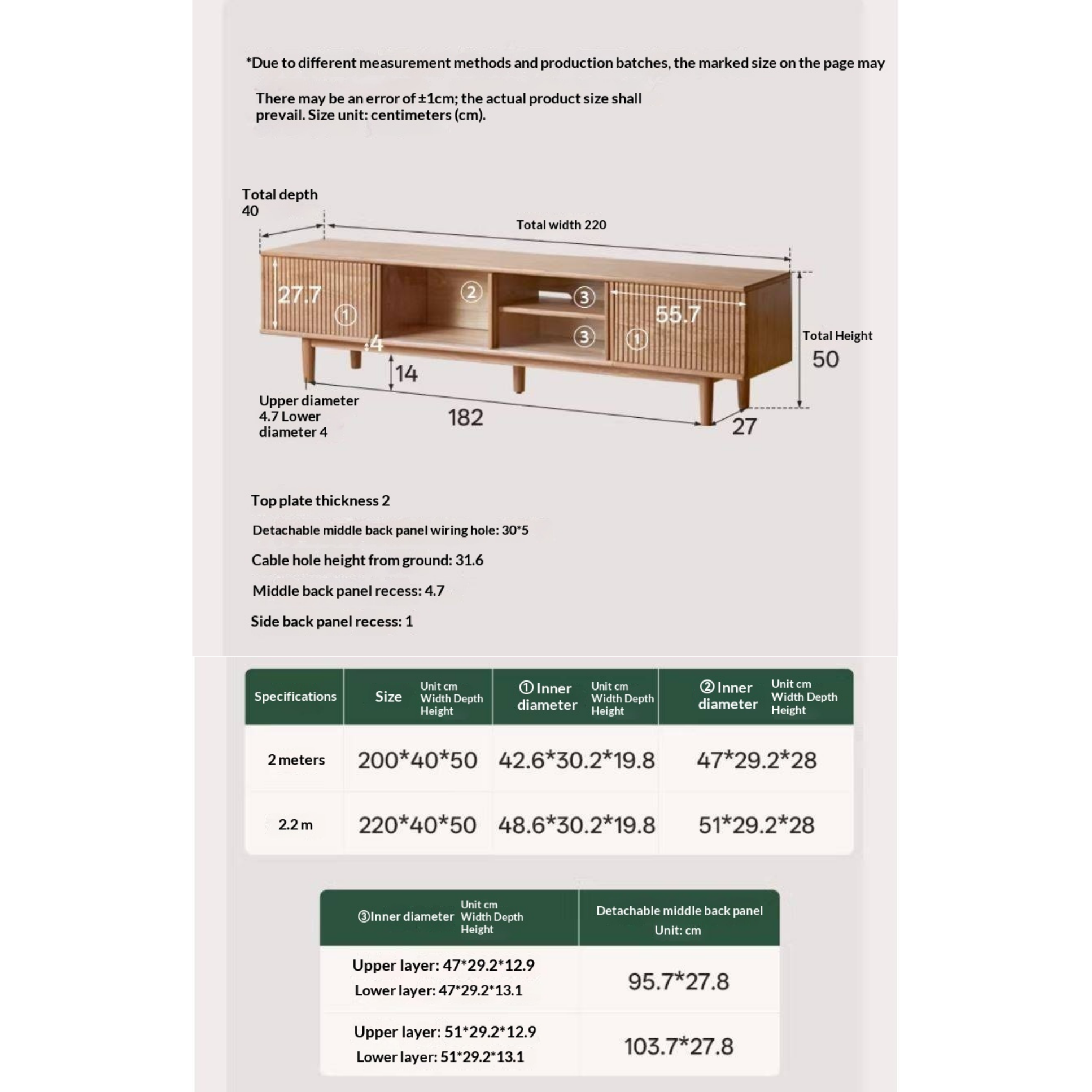 Oak Solid Wood Wall-Mounted TV Stand with Modern Minimalist Storage