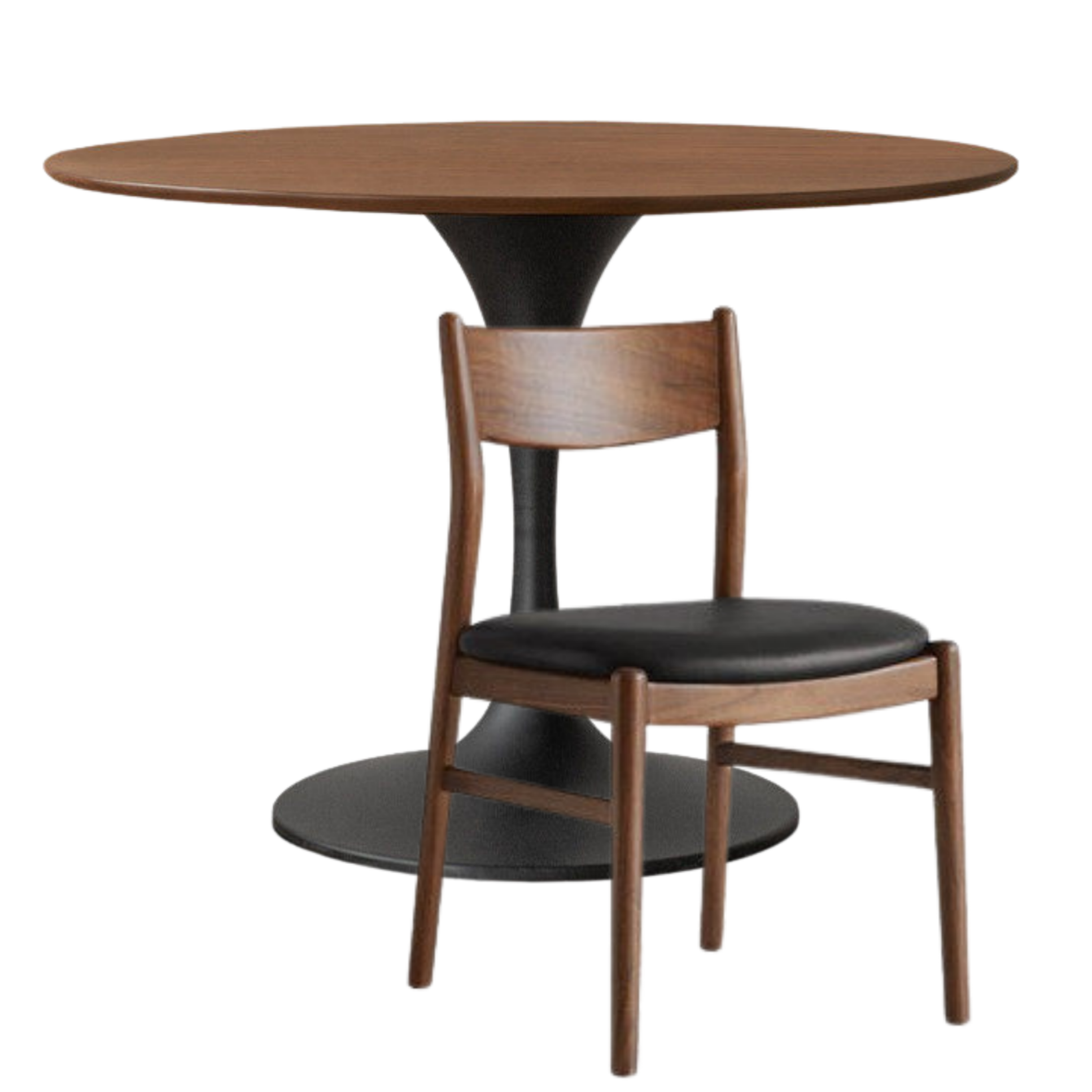 Black Walnut Solid Wood Dining Table Bauhaus Style