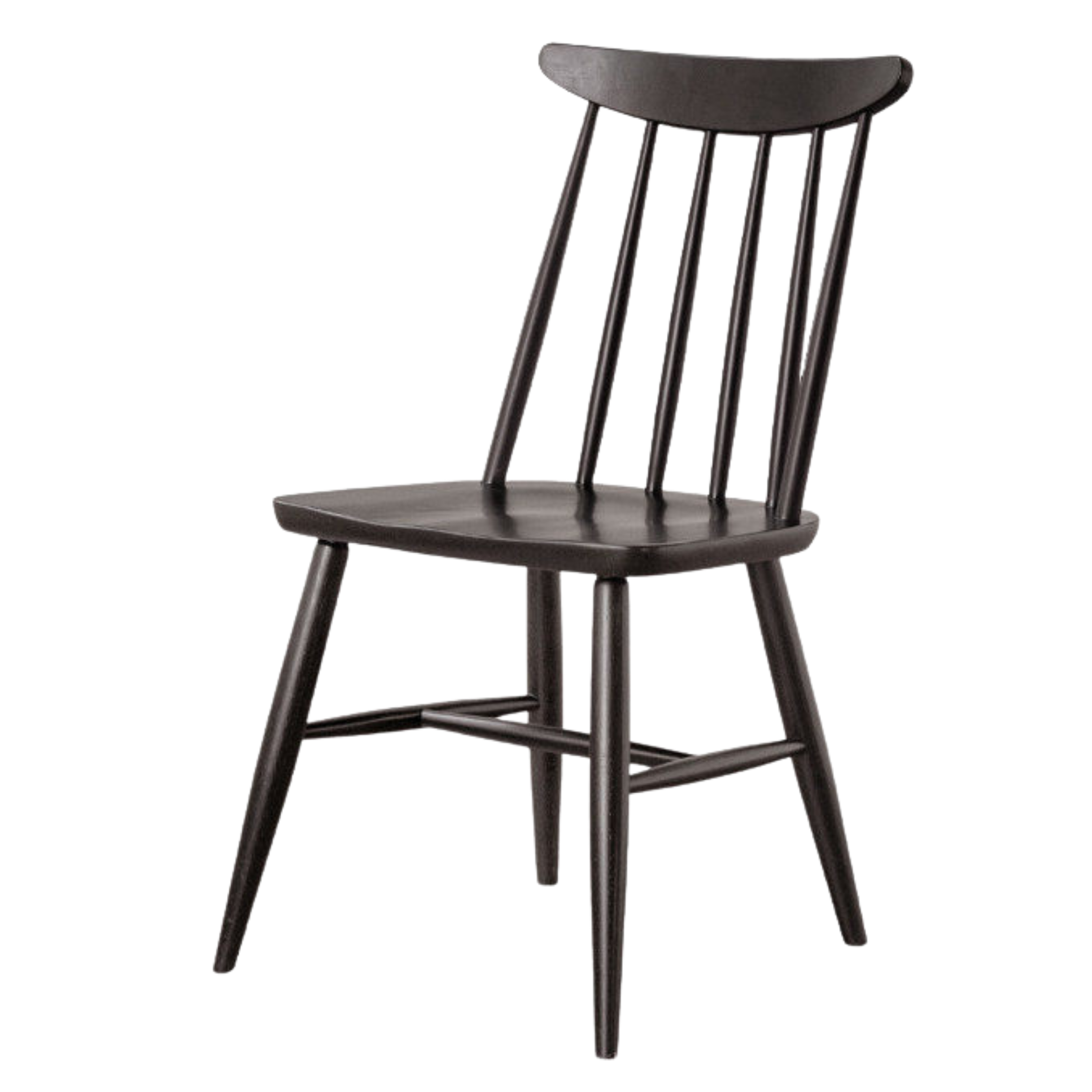 4 pcs -Solid RubberWood Windsor Dining Chair, Modern Spindle Back Chair, Scandinavian Farmhouse Style Kitchen