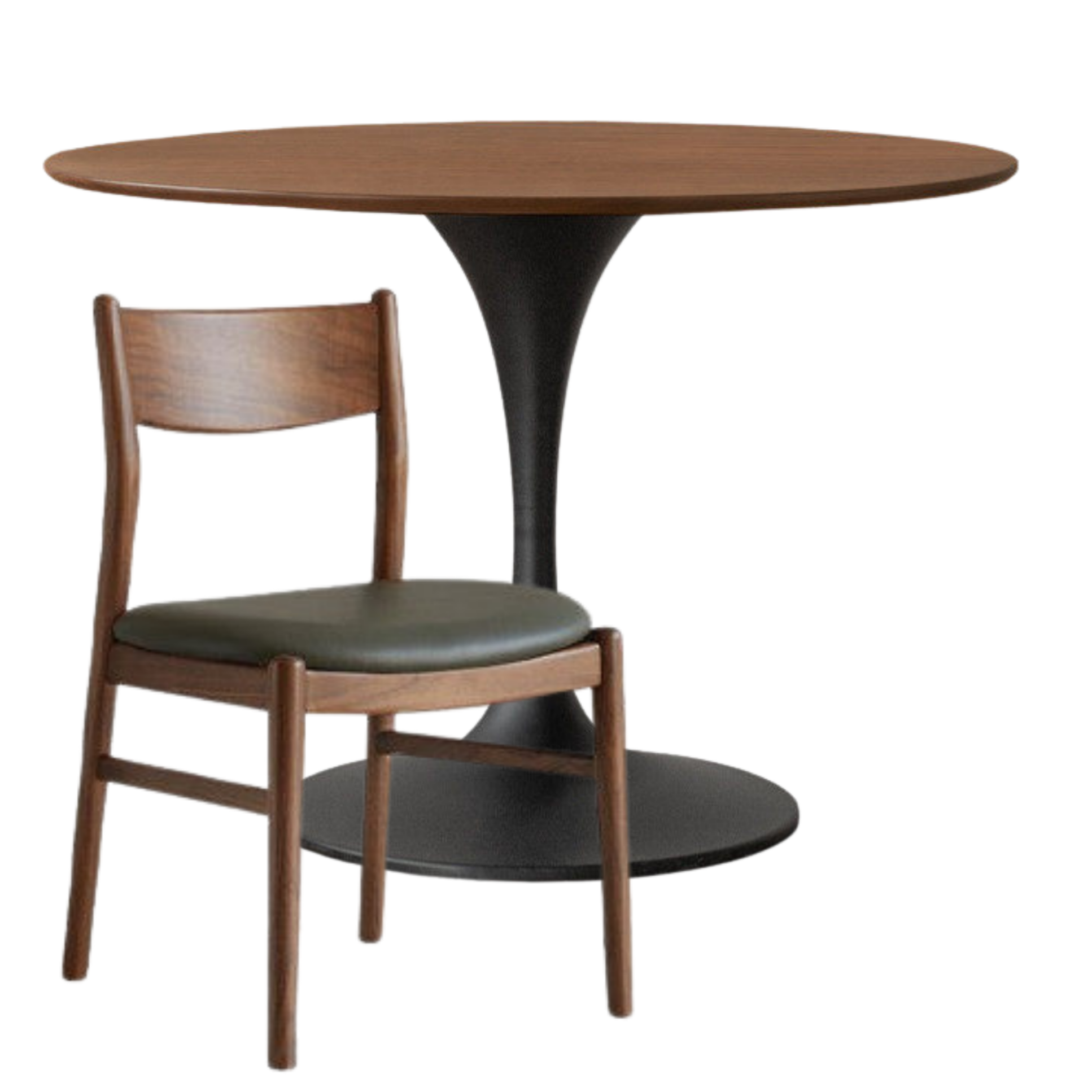 Black Walnut Solid Wood Dining Table Bauhaus Style