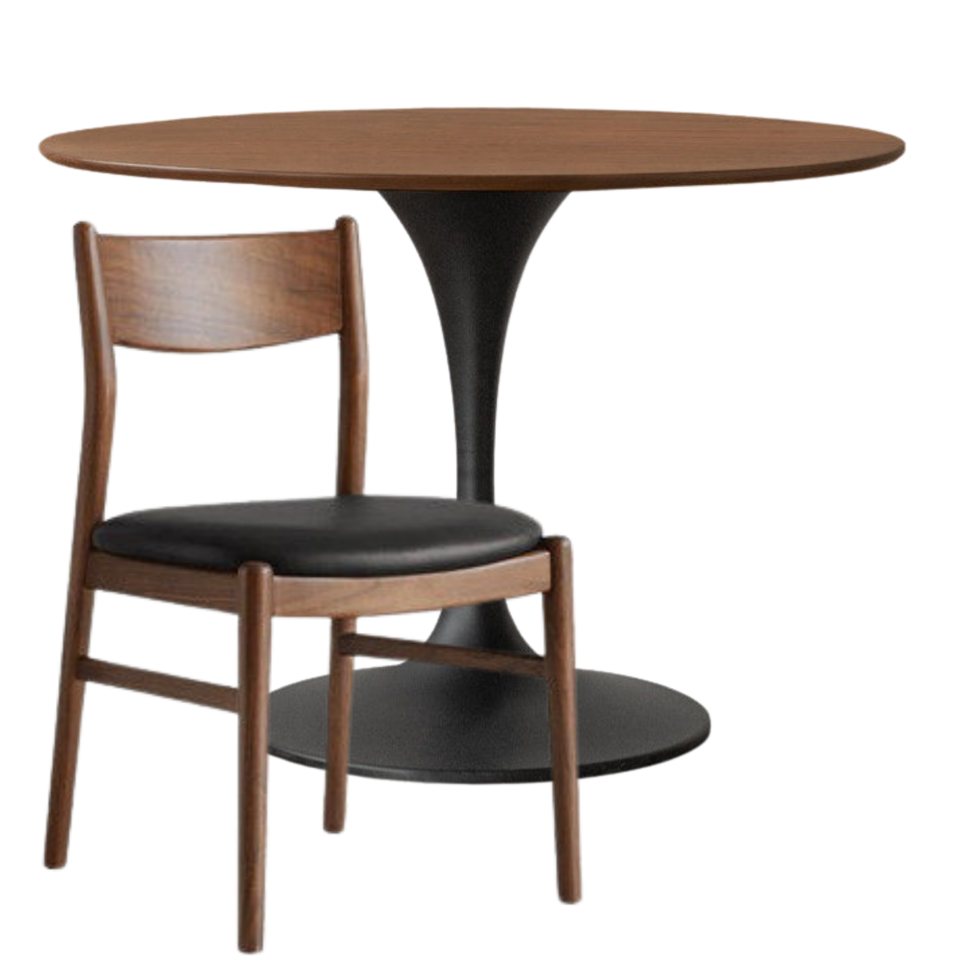 Black Walnut Solid Wood Dining Table Bauhaus Style