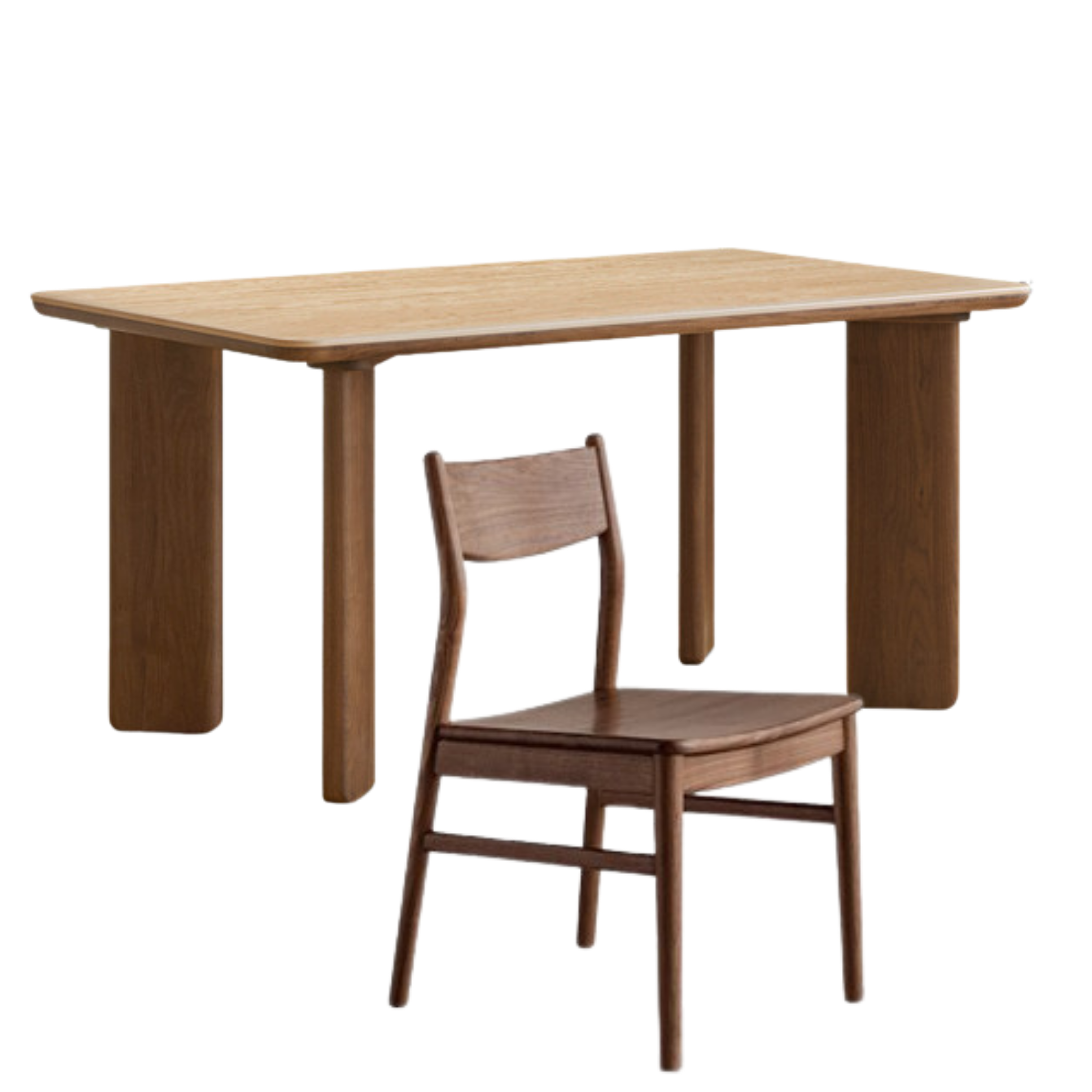 Black Walnut Solid Wood Travertine Slab Light Luxury Dining Table