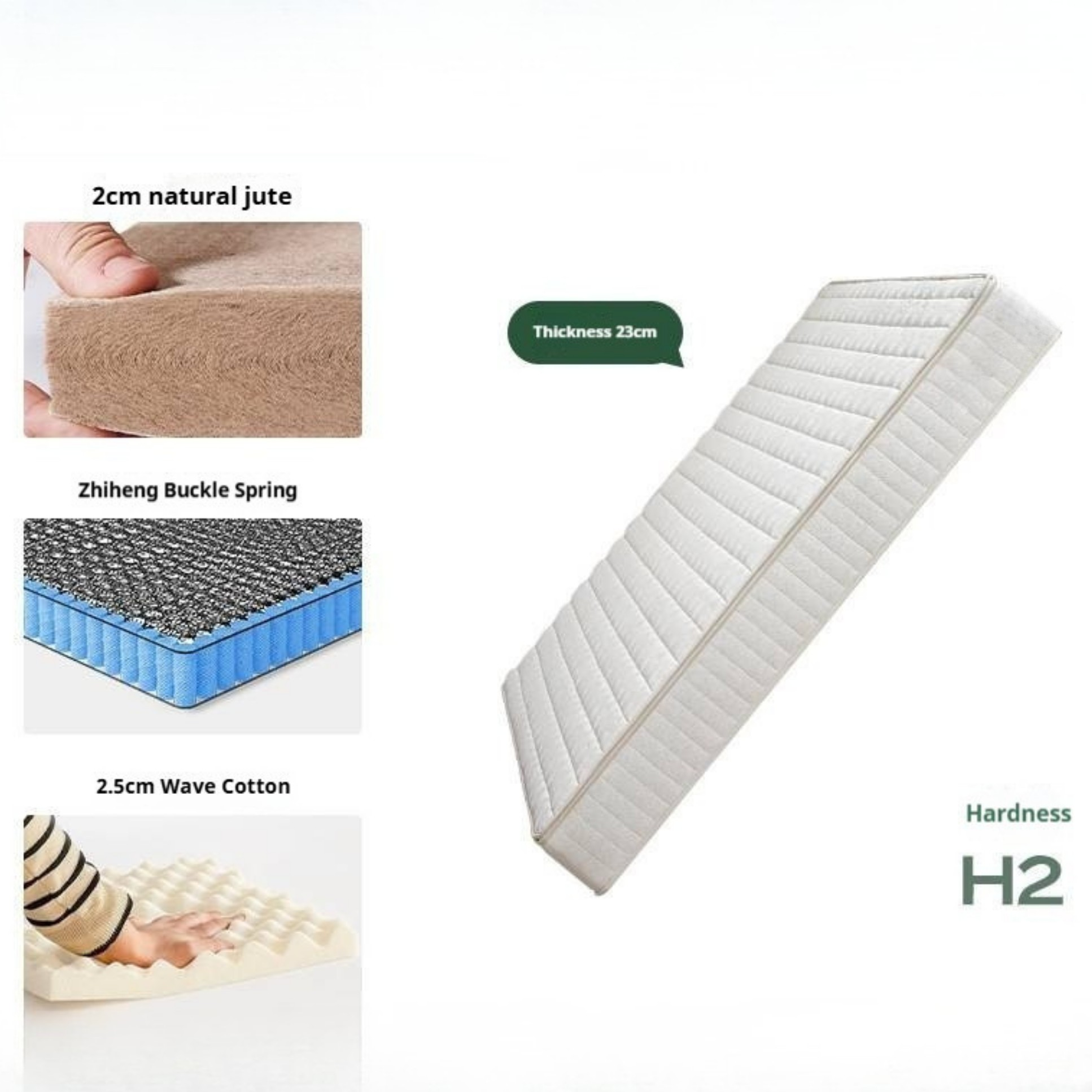 Eco-Friendly Zero Glue Certified Mattress with Jute and Latex — Natural Design