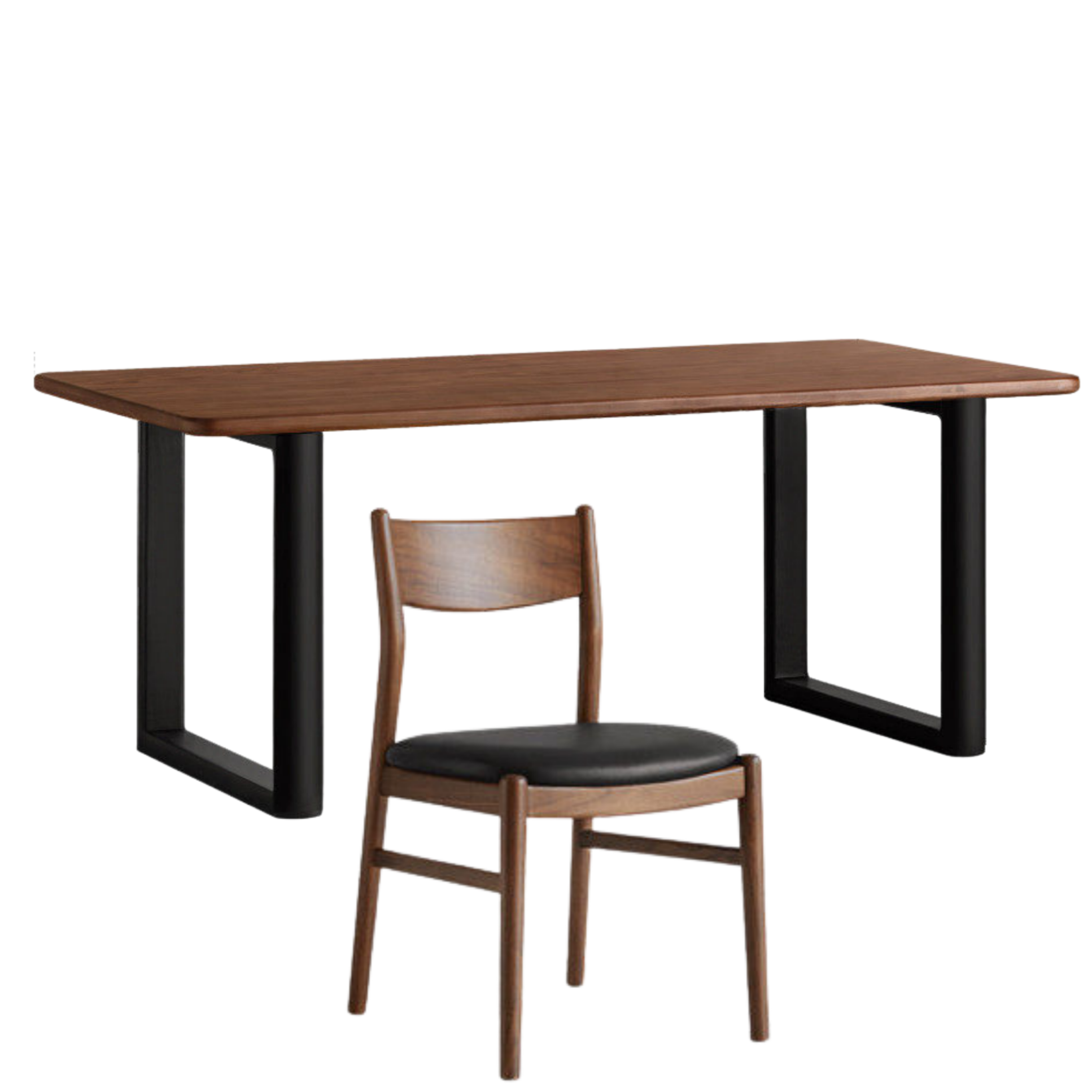 Black Walnut, Sandalwood Solid Wood Italian Light Luxury Dining Table