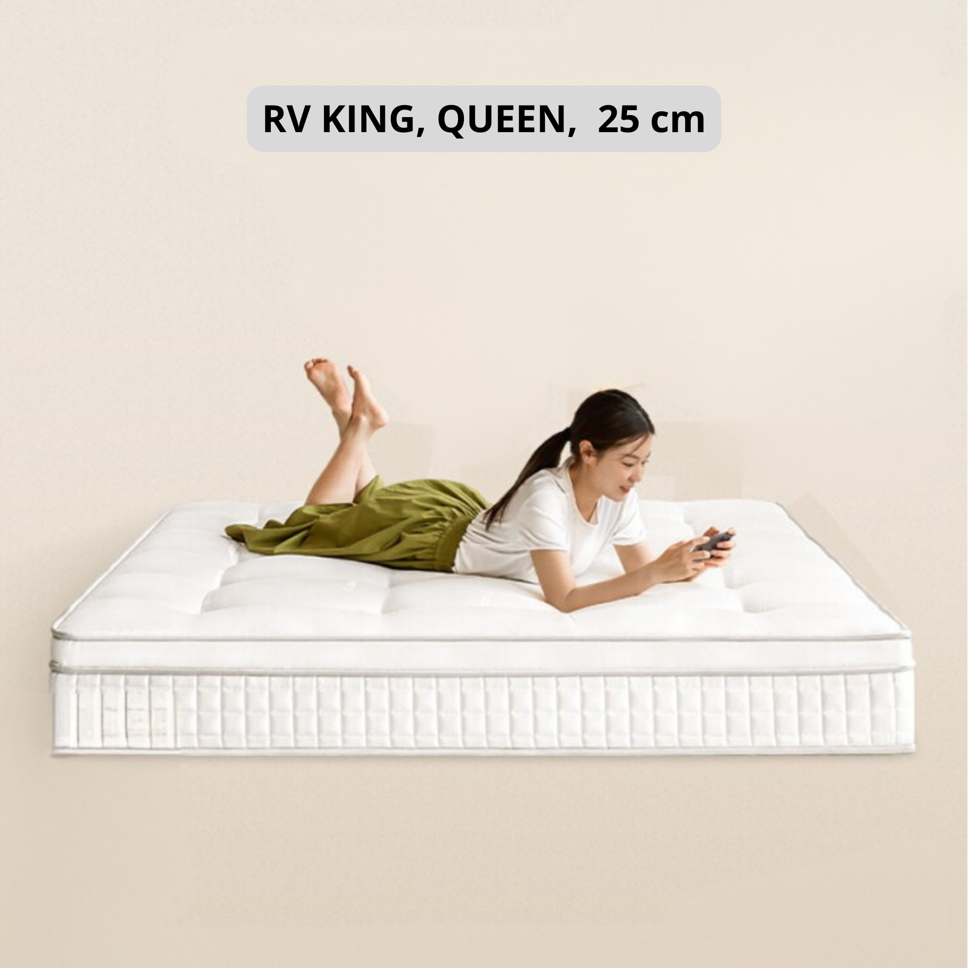 Eco-Friendly Button-Down Glue-Free Mattress — Anti-Mite Spring Mattress, Simmons Thick Design