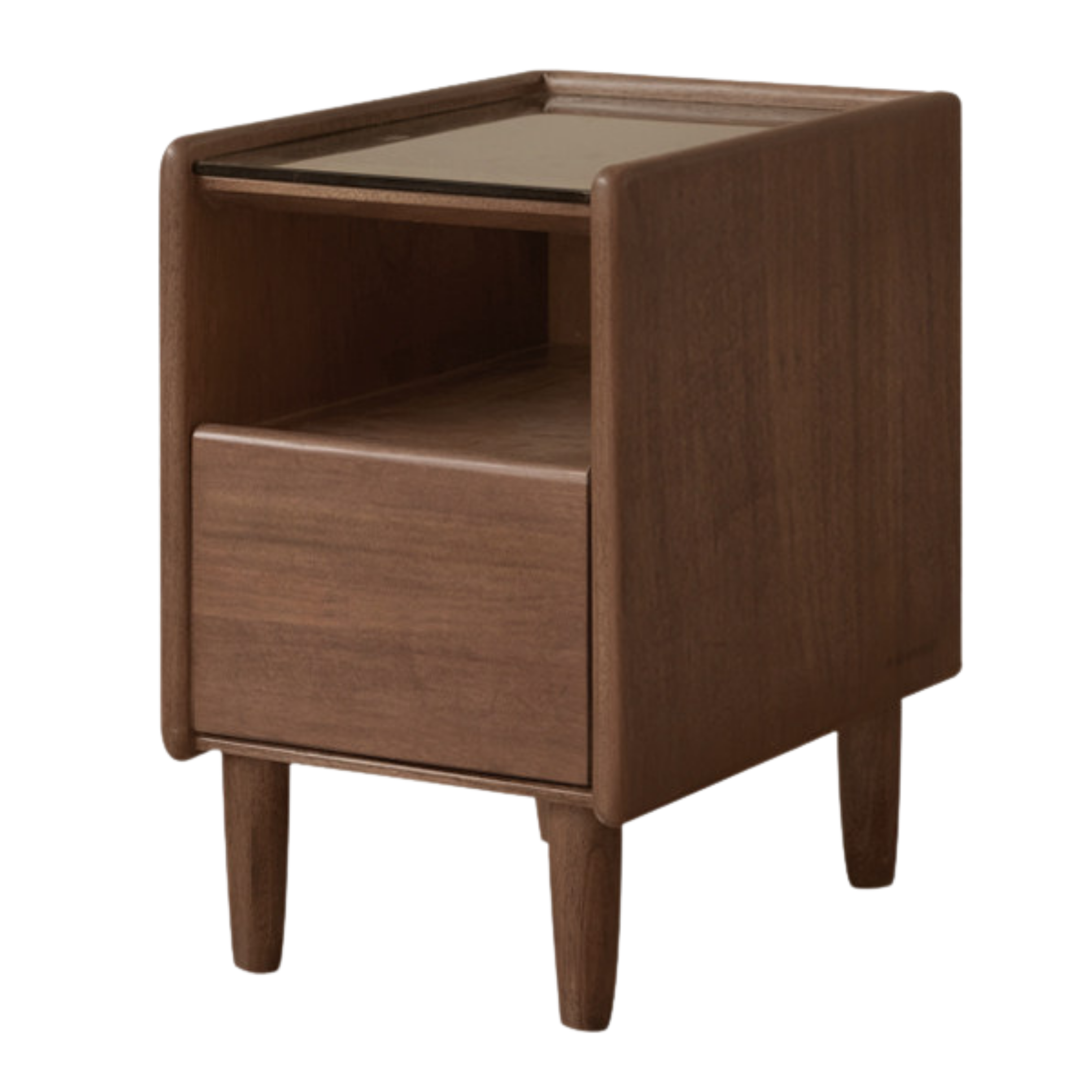 Black Walnut, Catalpa, Sandalwood Solid Wood Nightstand Modern Minimalist