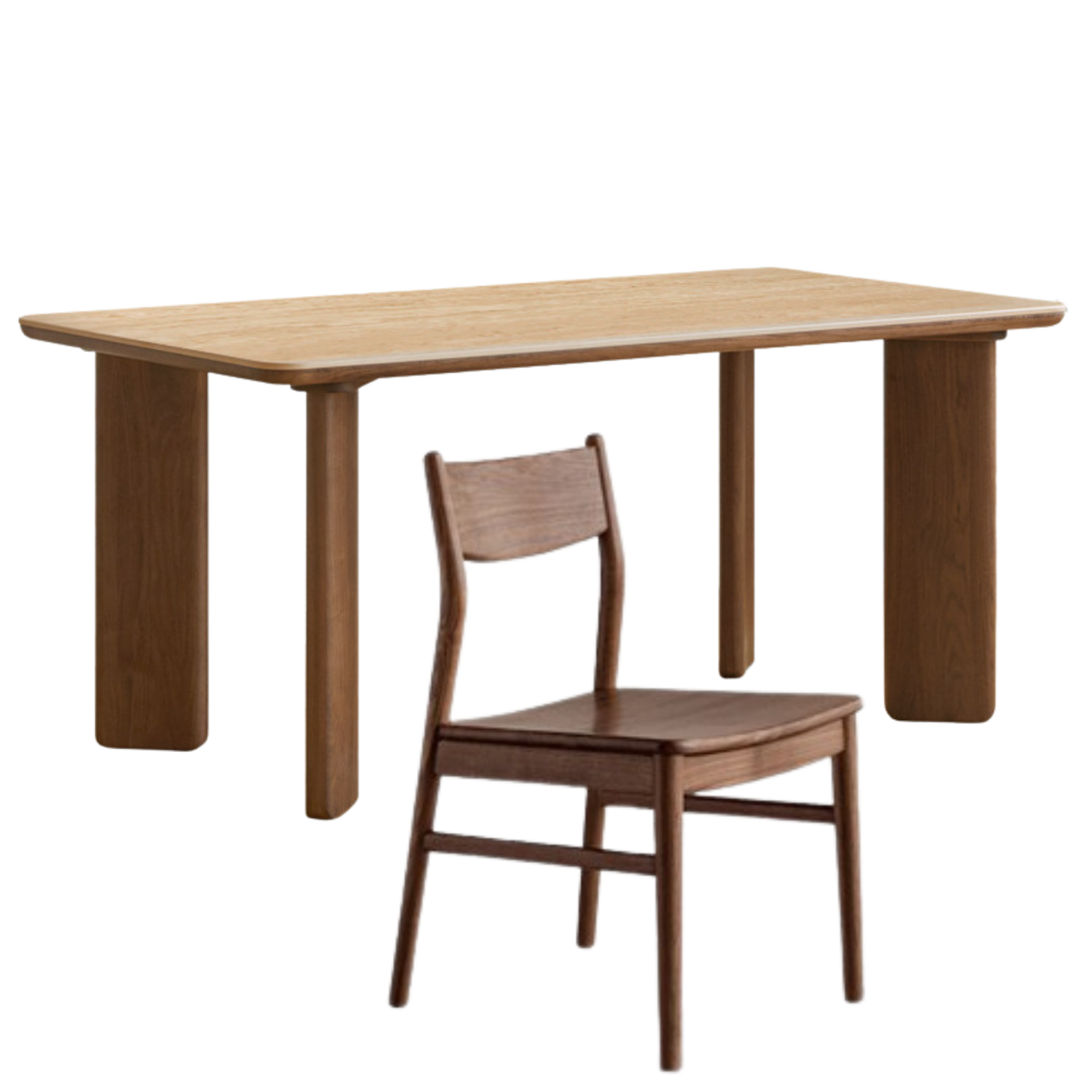 Black Walnut Solid Wood Travertine Slab Light Luxury Dining Table