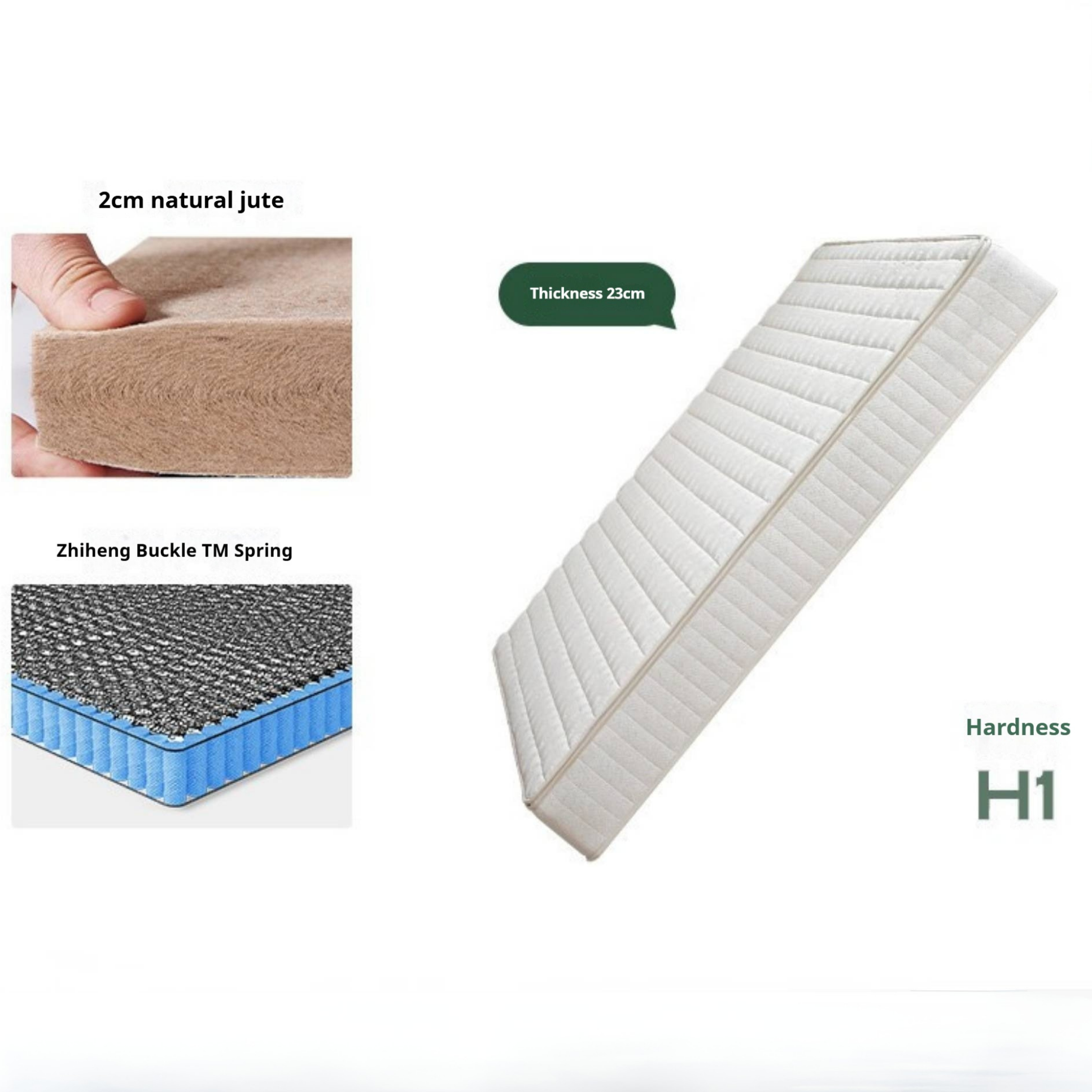 Eco-Friendly Zero Glue Certified Mattress with Jute and Latex — Natural Design