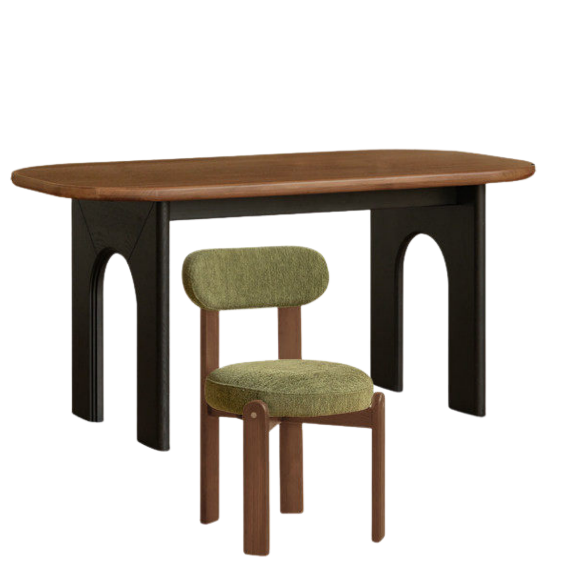 Black Walnut Solid Wood Dining Table French Retro