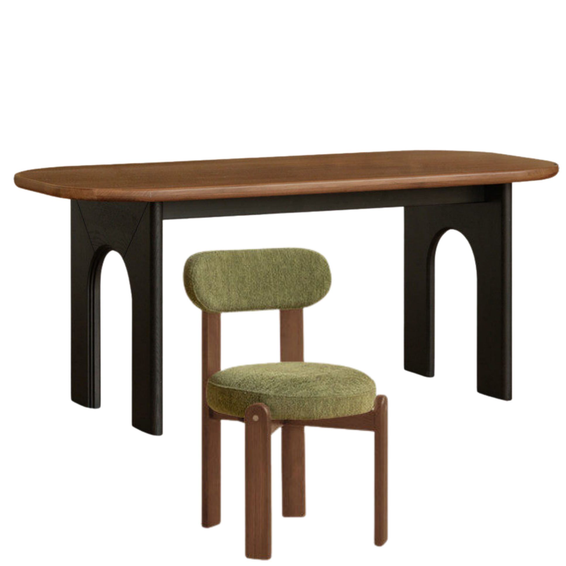 Black Walnut Solid Wood Dining Table French Retro