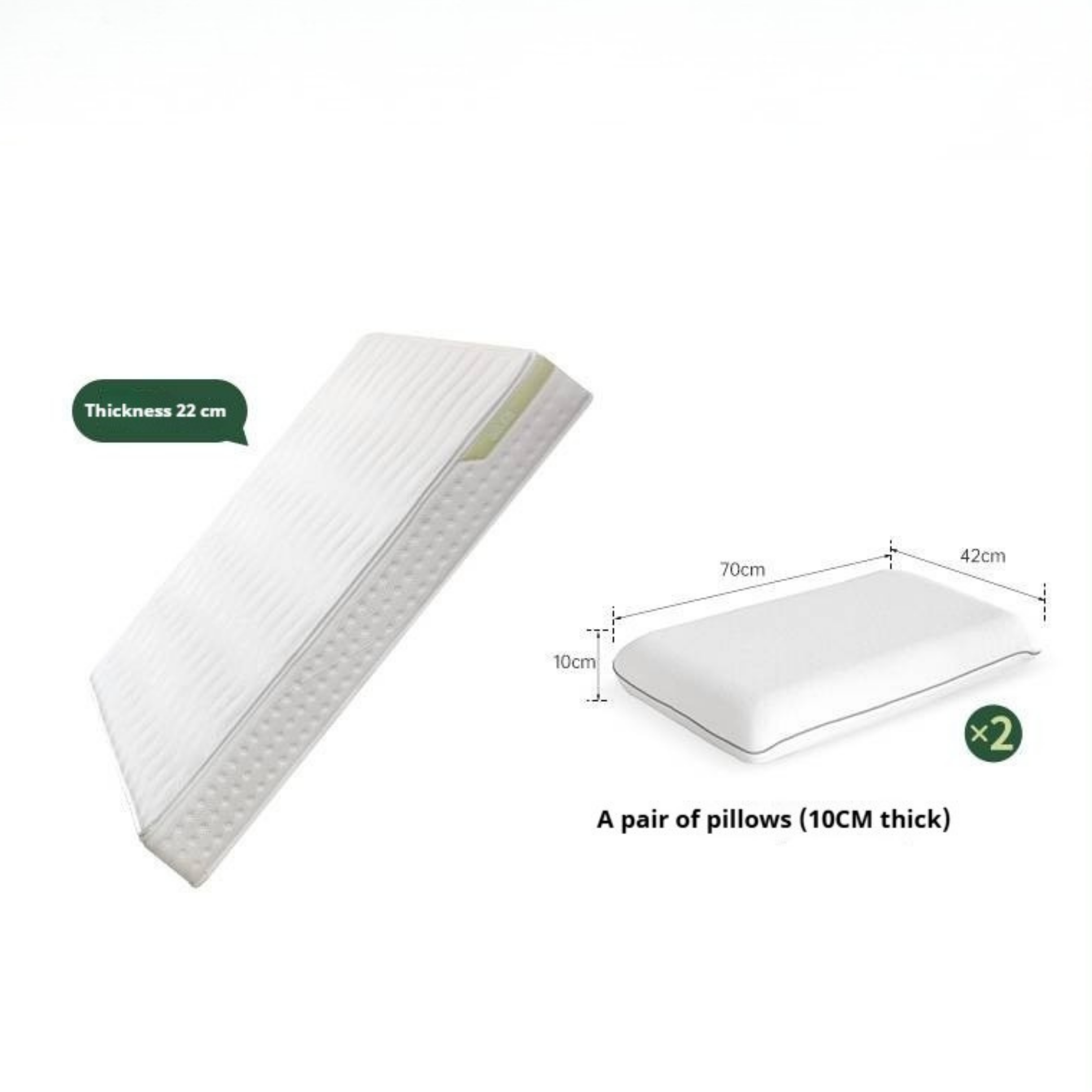 Zero-Glue Mattress: Customizable Home Mattress With Natural Coconut Fiber, Orthopedic Support, Firm Spring Base, And Latex Soft Layer, Dimensions: 22 cm, 23 cm 24 cm