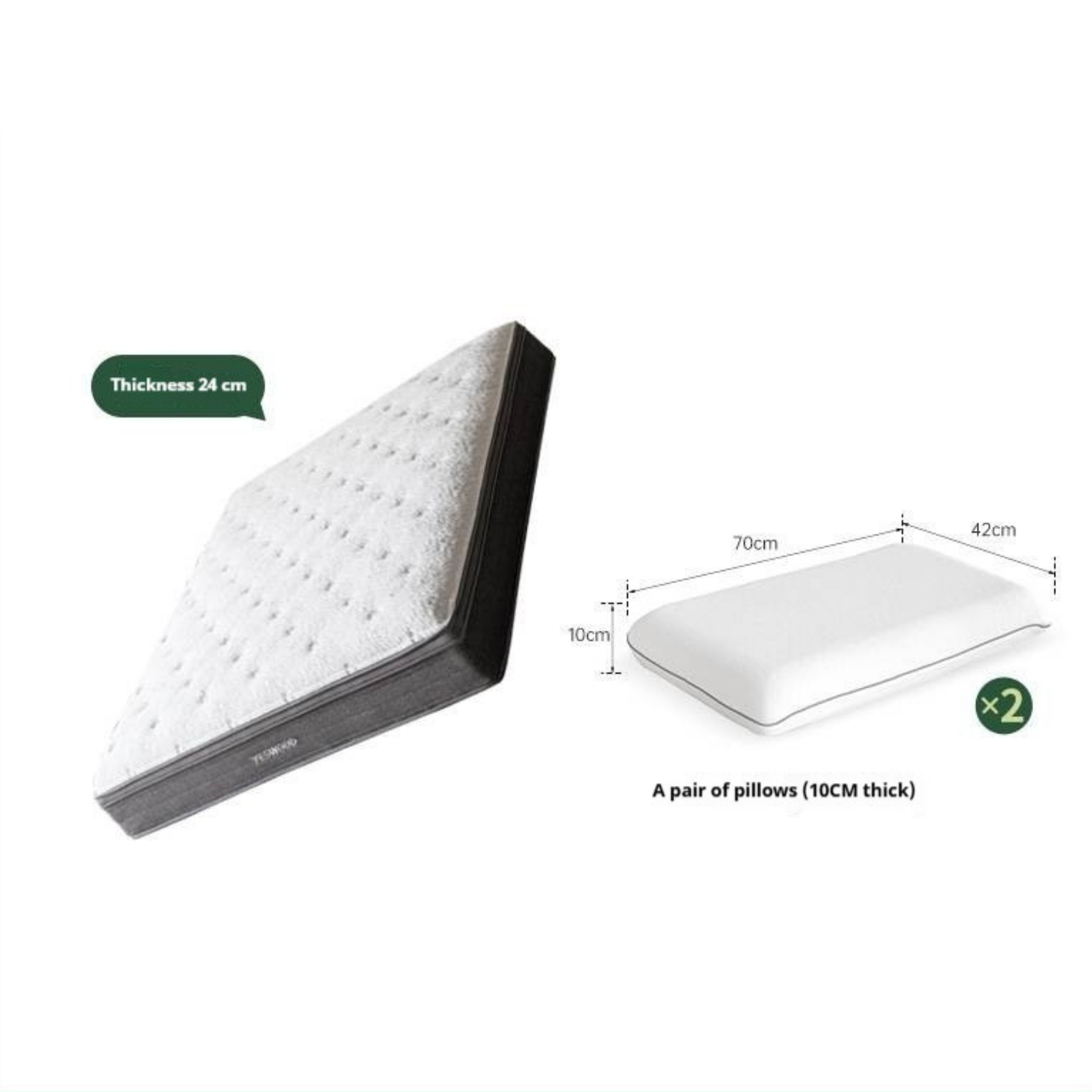 Glue-Free Mattress Made Of Imported Natural Latex, With Air Fiber Filling And Spring Support, A Soft Mattress For Back Protection 24 cm