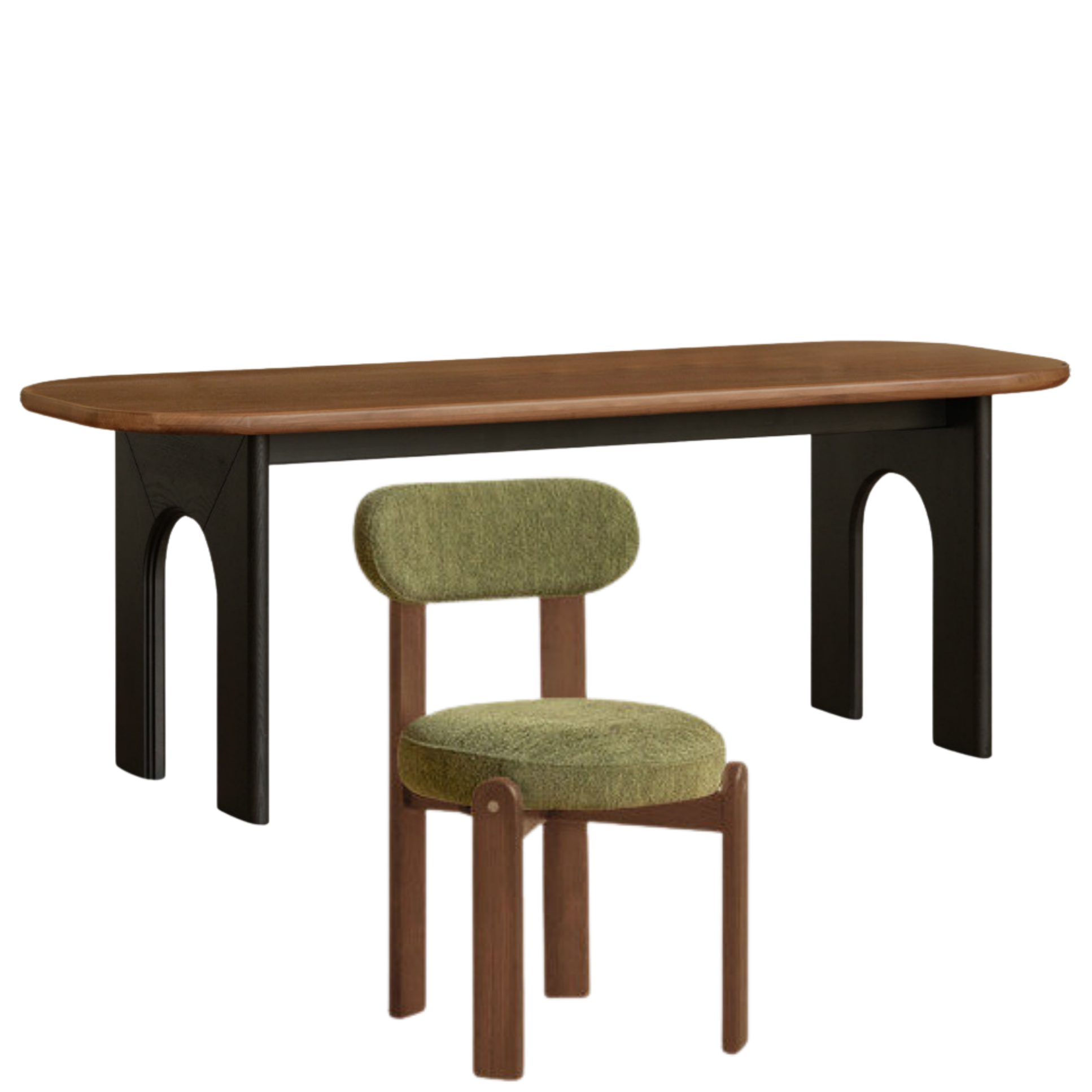 Black Walnut Solid Wood Dining Table French Retro