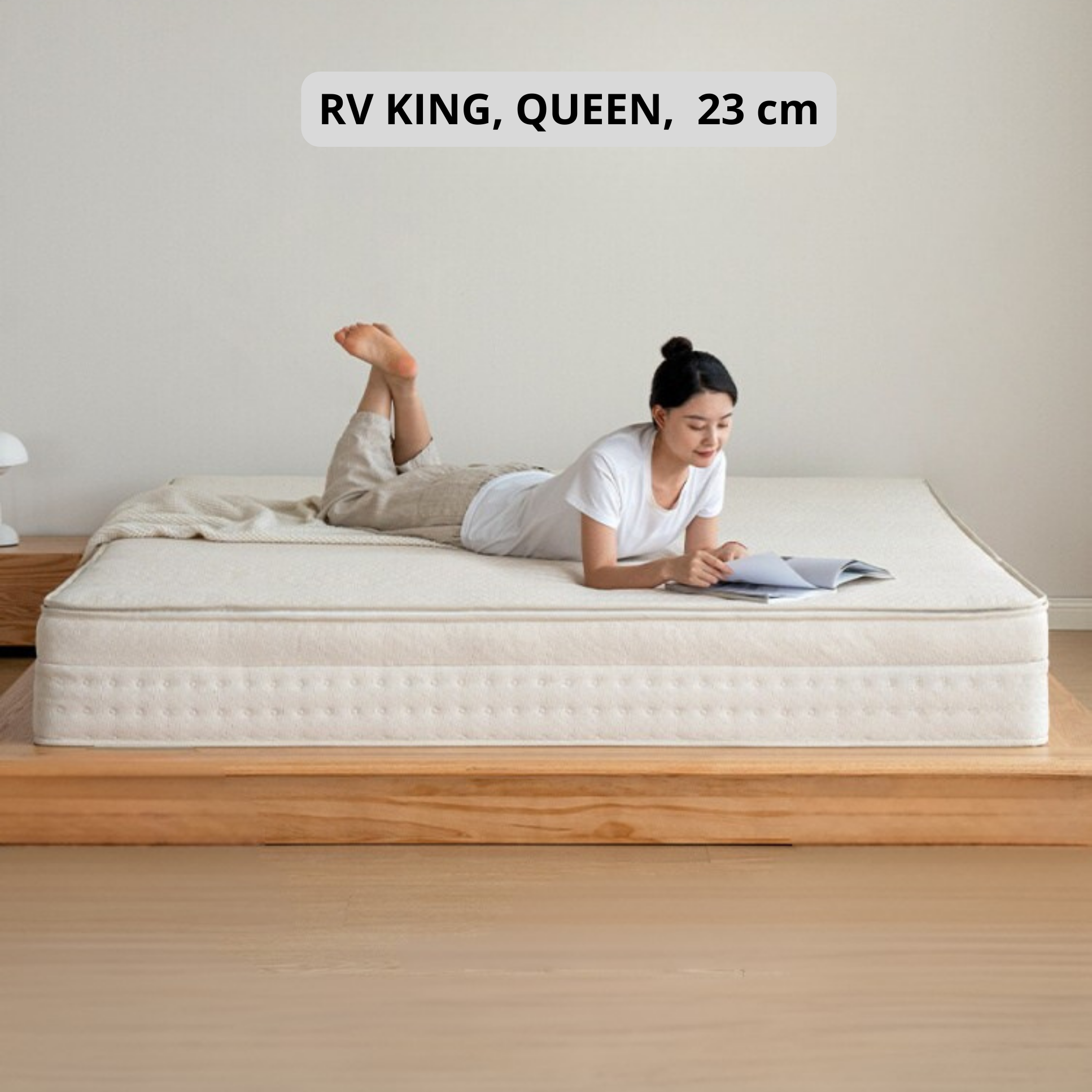 Zero Glue Certified Thick Mattress, Home Use Spring Mattress, Latex Soft Mattress, Bedroom Jute Mattress, Model Pro 23 cm