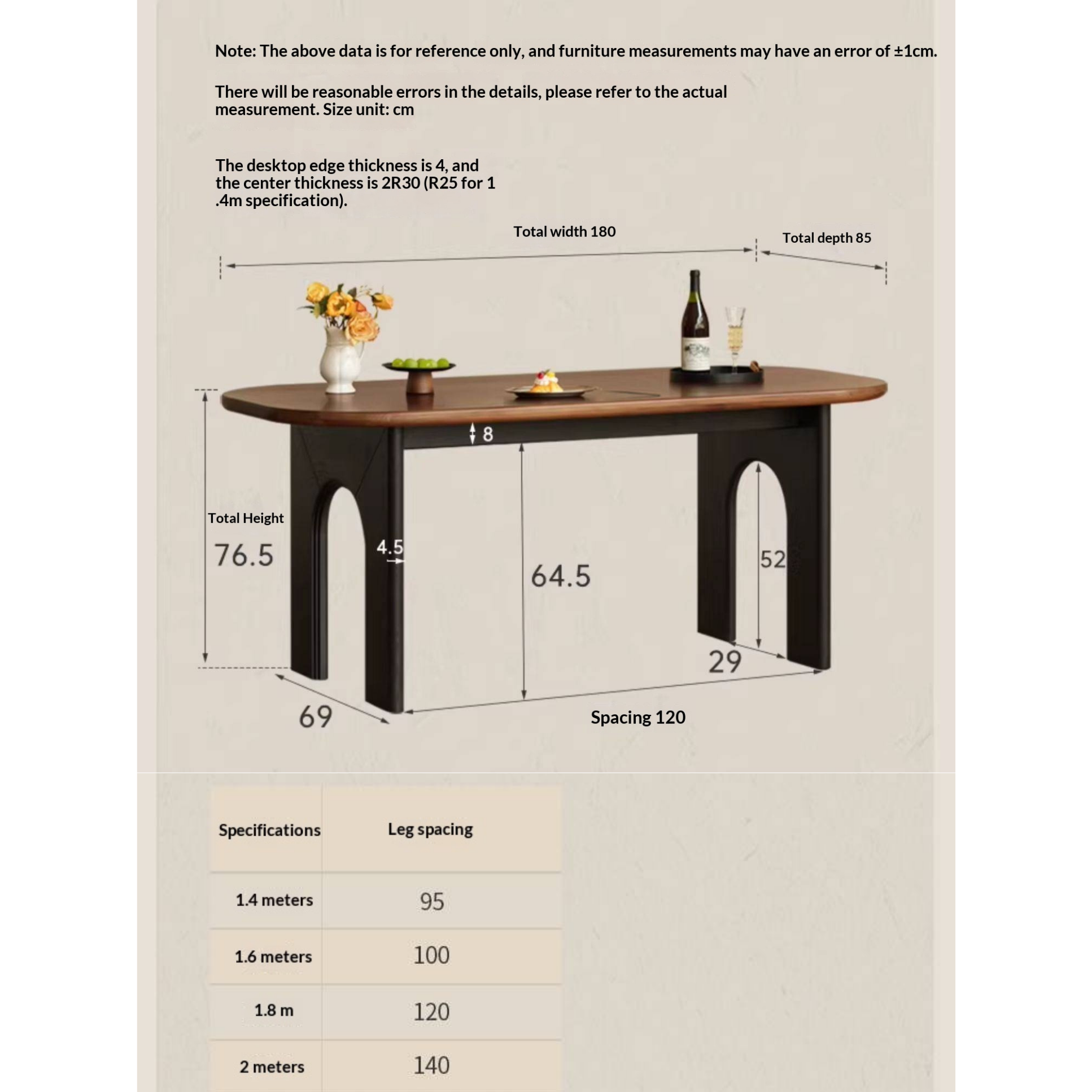 Black Walnut Solid Wood Dining Table French Retro