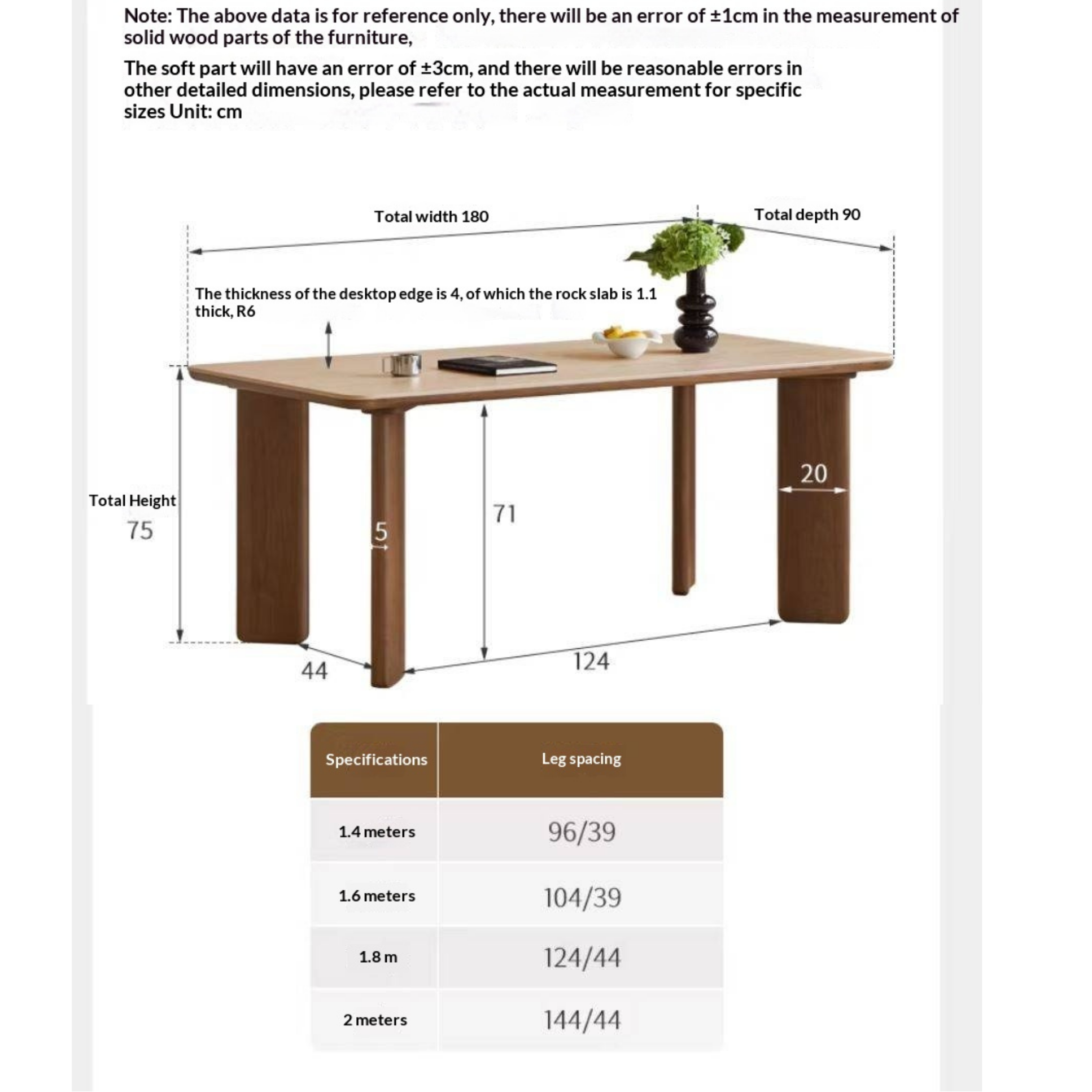 Black Walnut Solid Wood Travertine Slab Light Luxury Dining Table