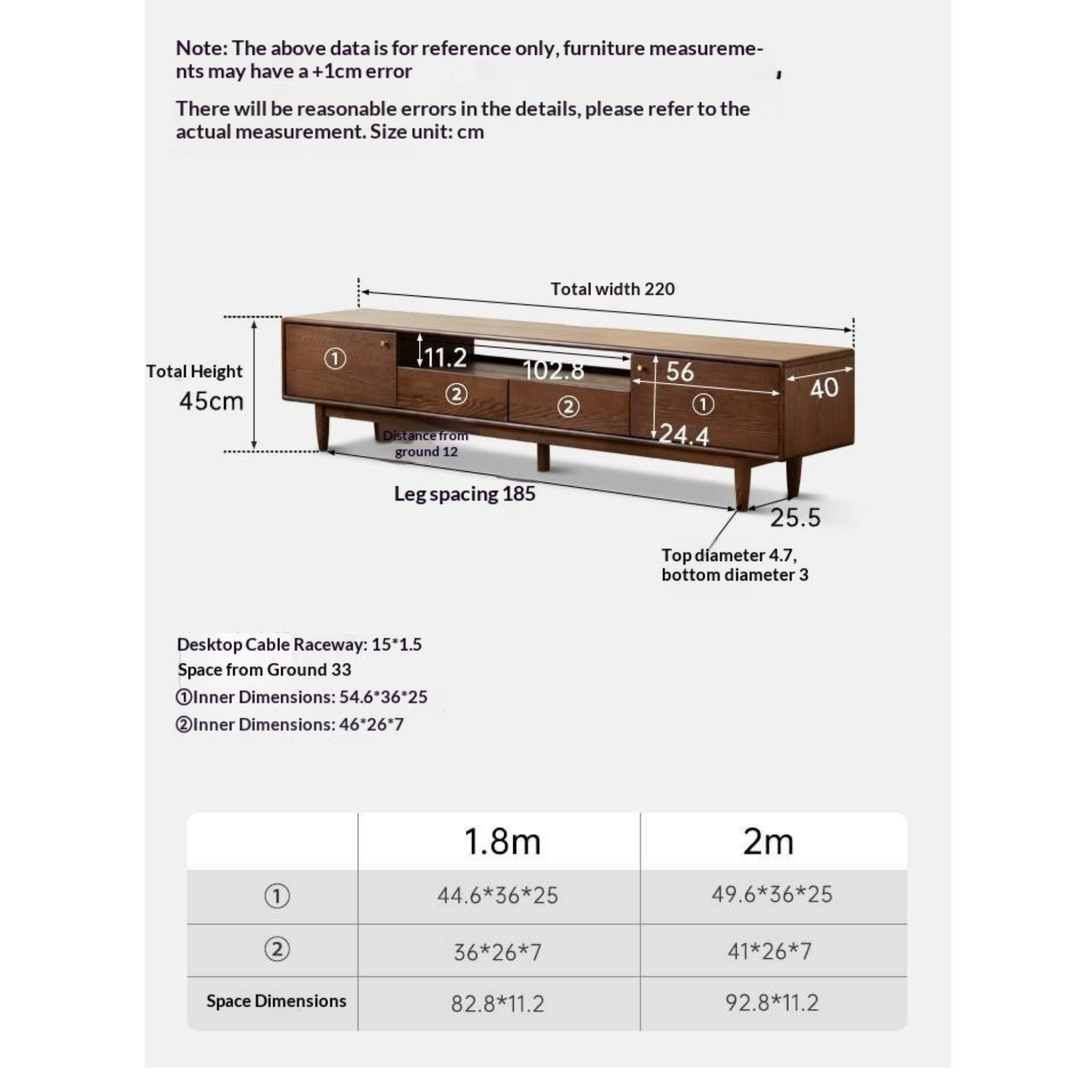 Oak Solid Wood Nordic Modern TV Stand