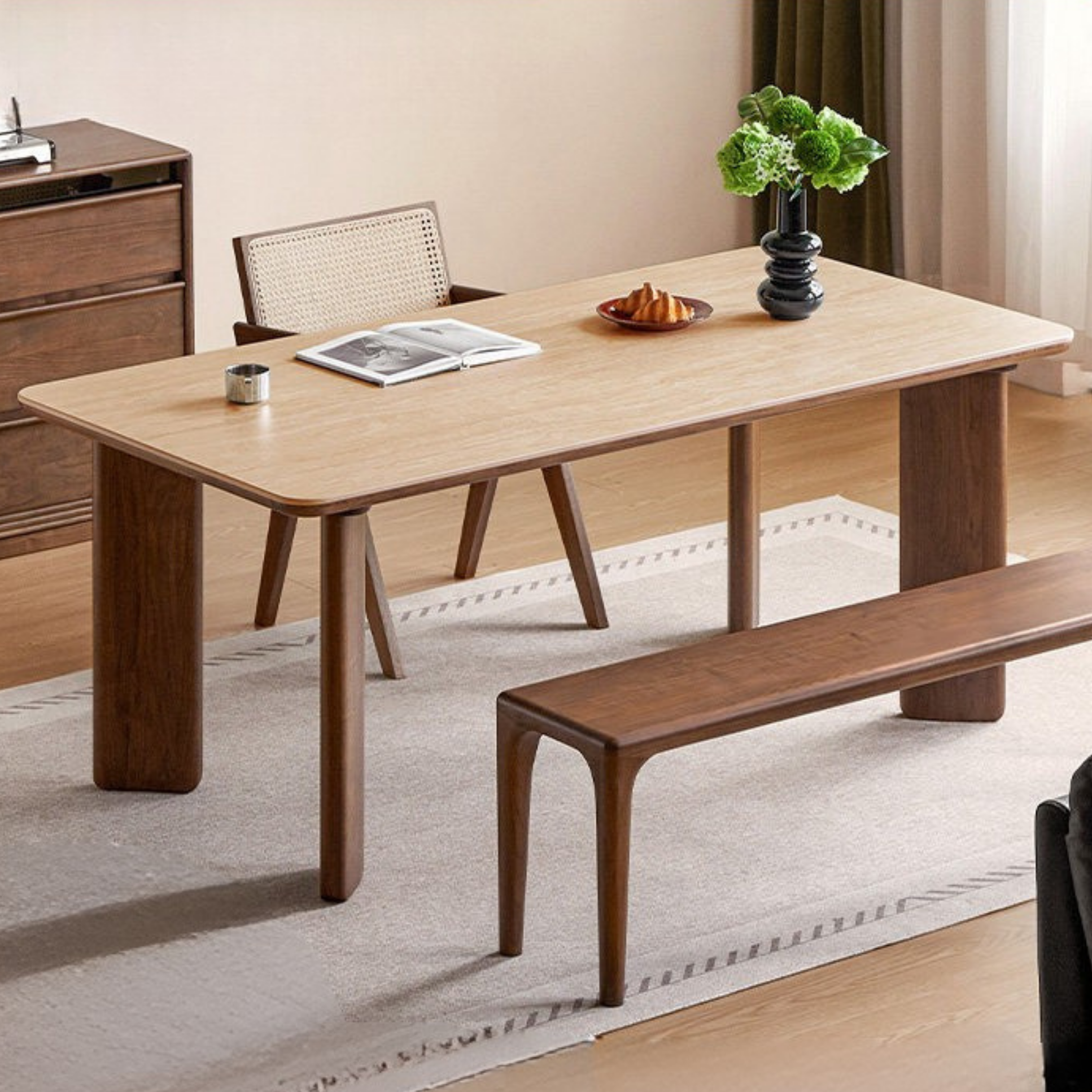 Black Walnut Solid Wood Dining Table