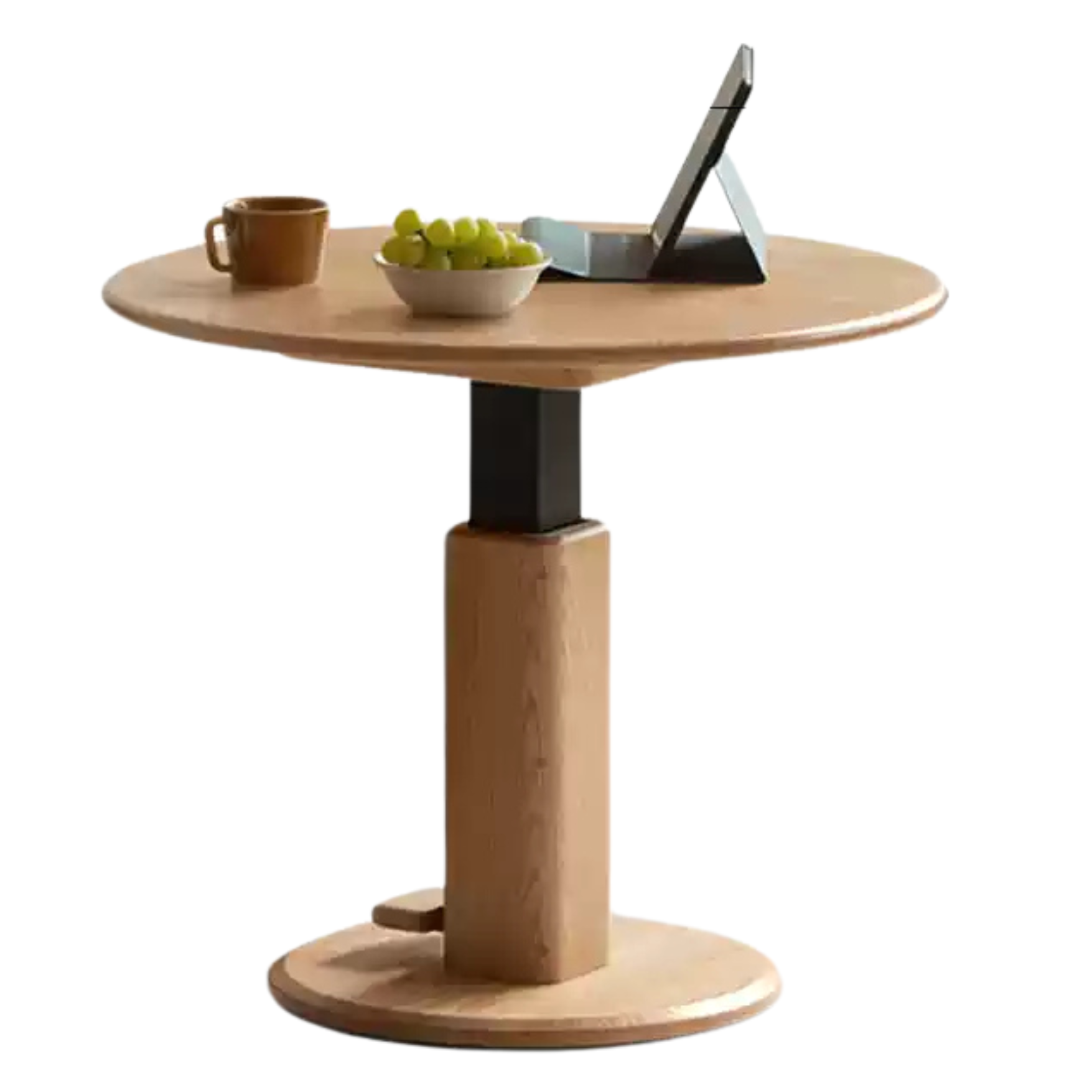 Oak Solid Wood Liftable Round Coffee Table