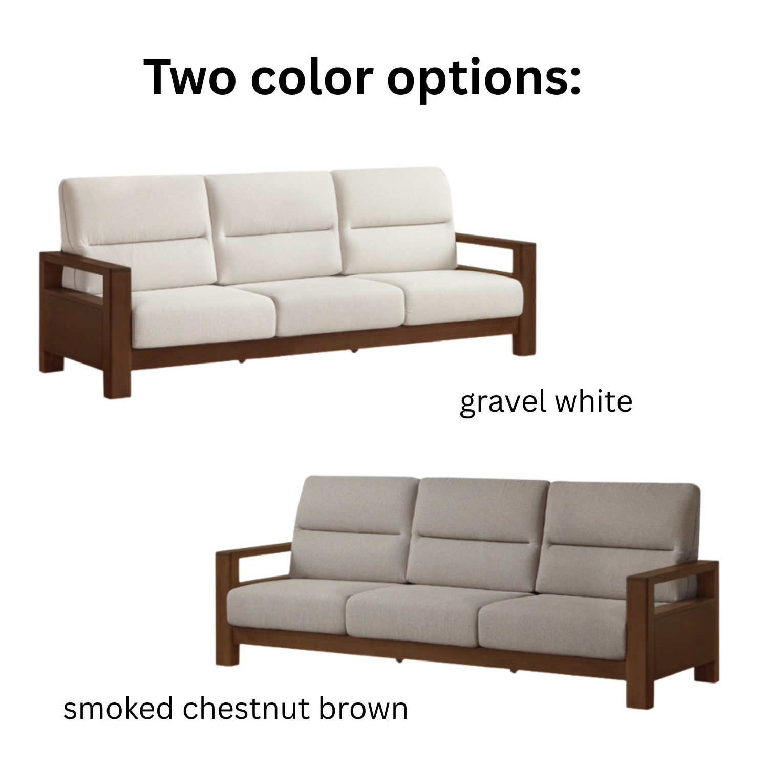 Sandalwood Solid Wood Fabric Sofa