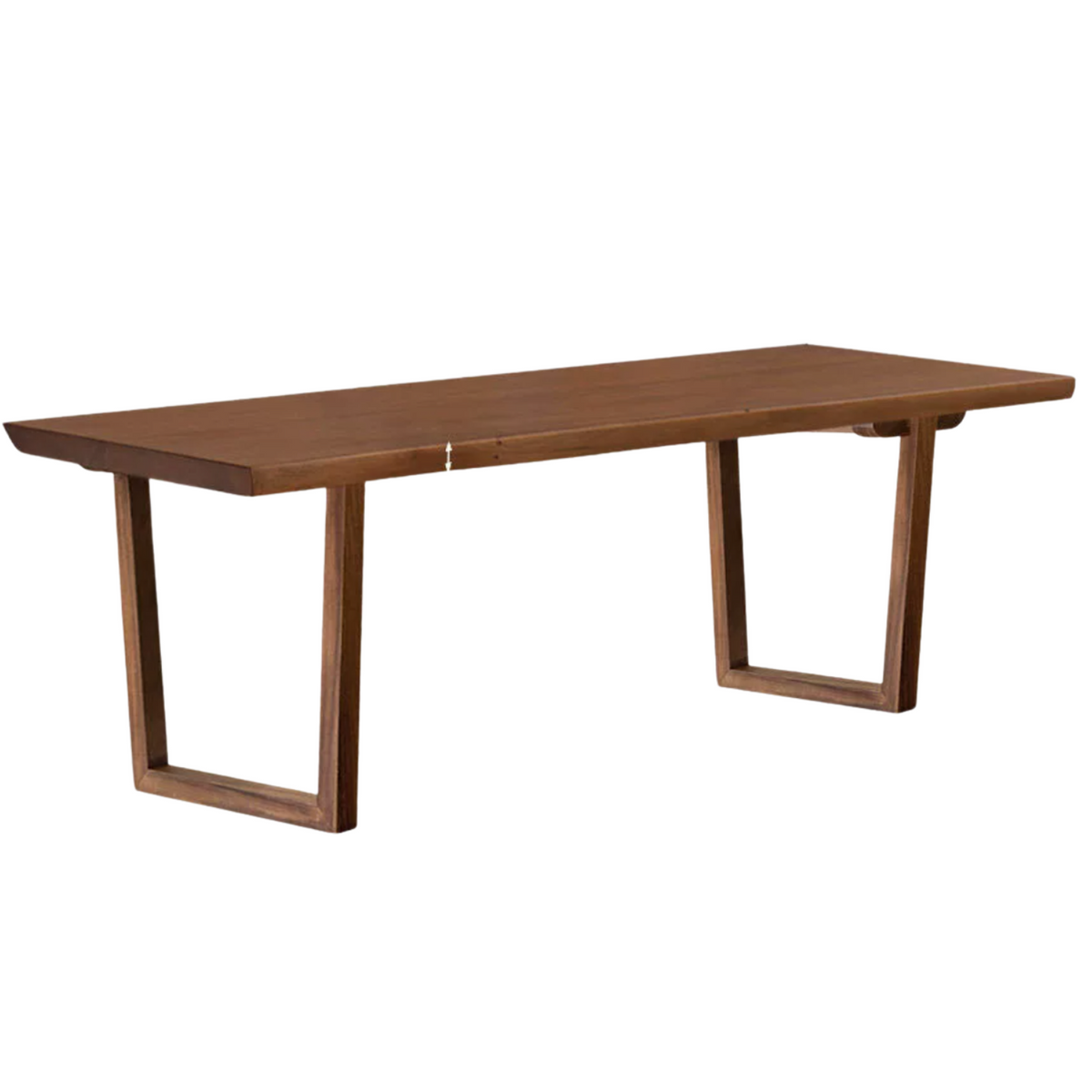 Ash, Black Walnut Solid Wood Wabi-Sabi Dining Table with Thick Live Edge Top