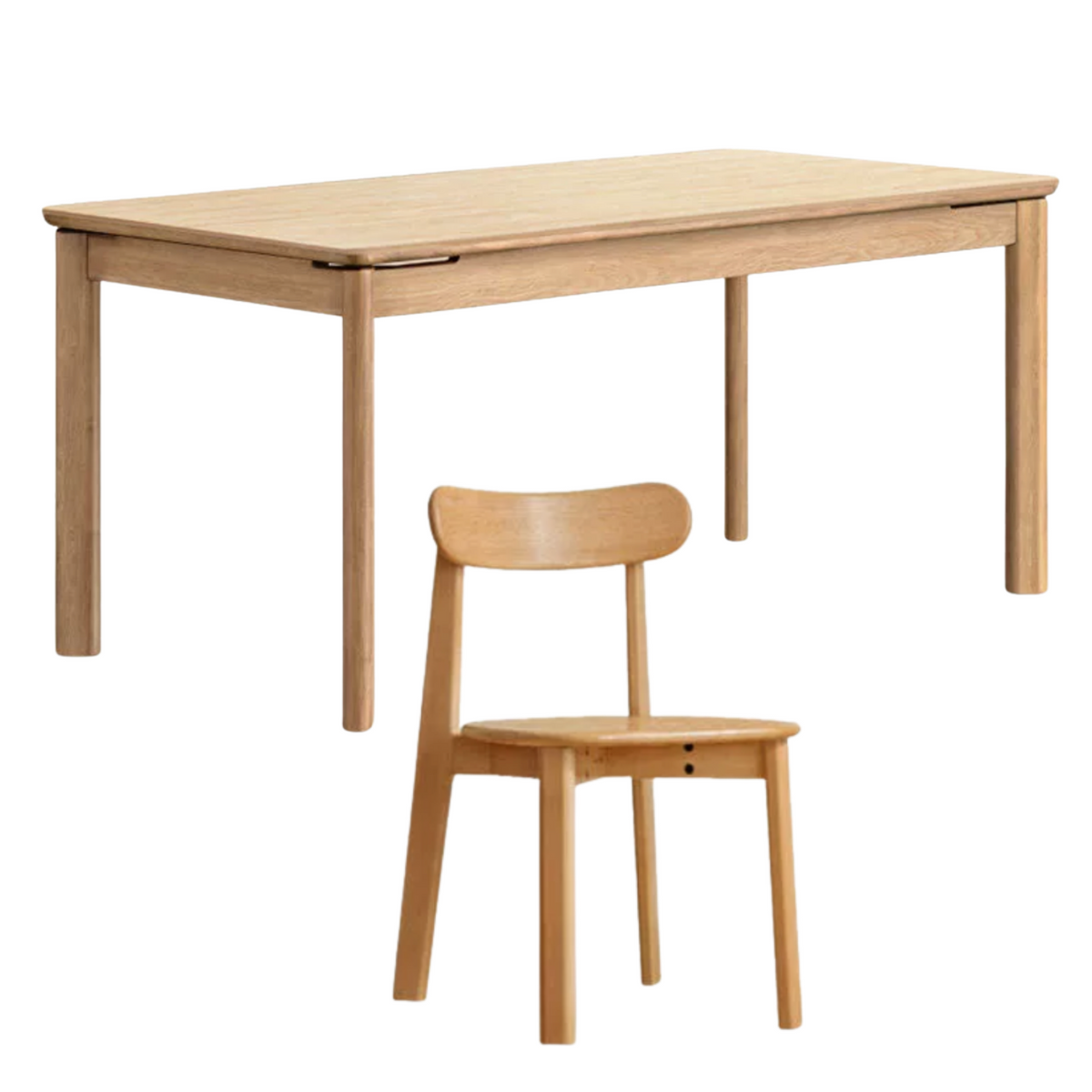 Ash, Oak Solid Wood Modern Minimalist Style Slab Dining Table