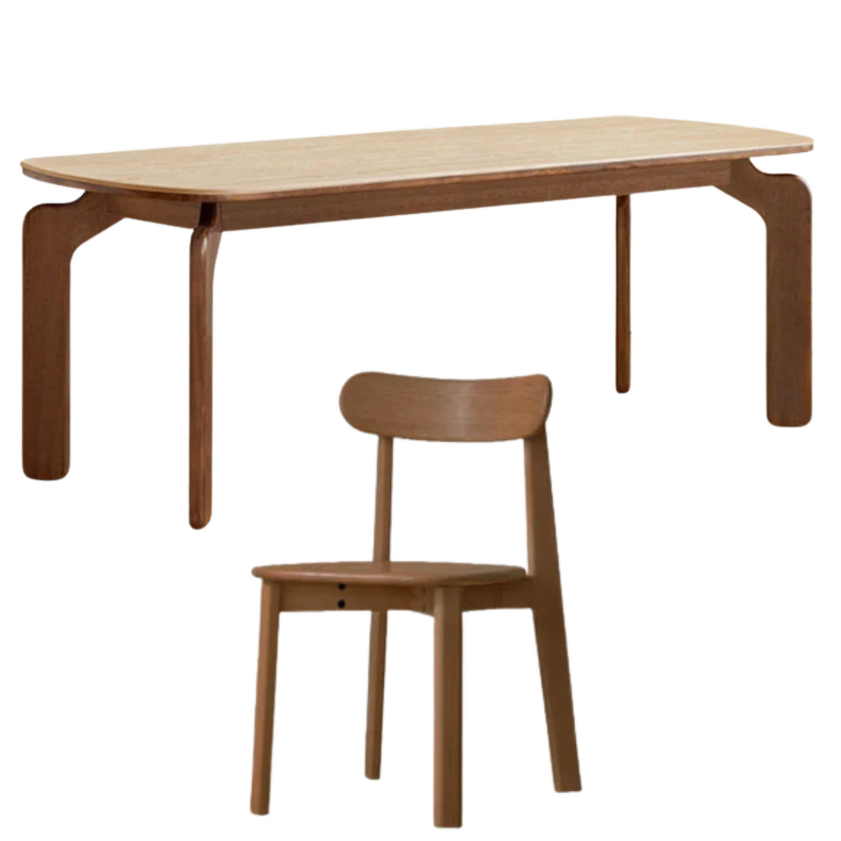 Sandalwood, Rubberwood Solid Wood Rock Board Retro Antique Style Dining Table