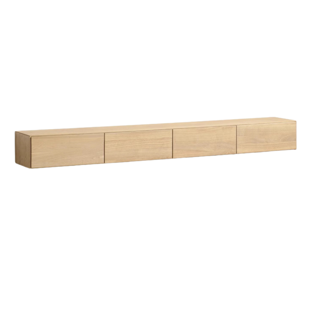 Oak Solid Wood TV Cabinet Minimalist Light Suspended-