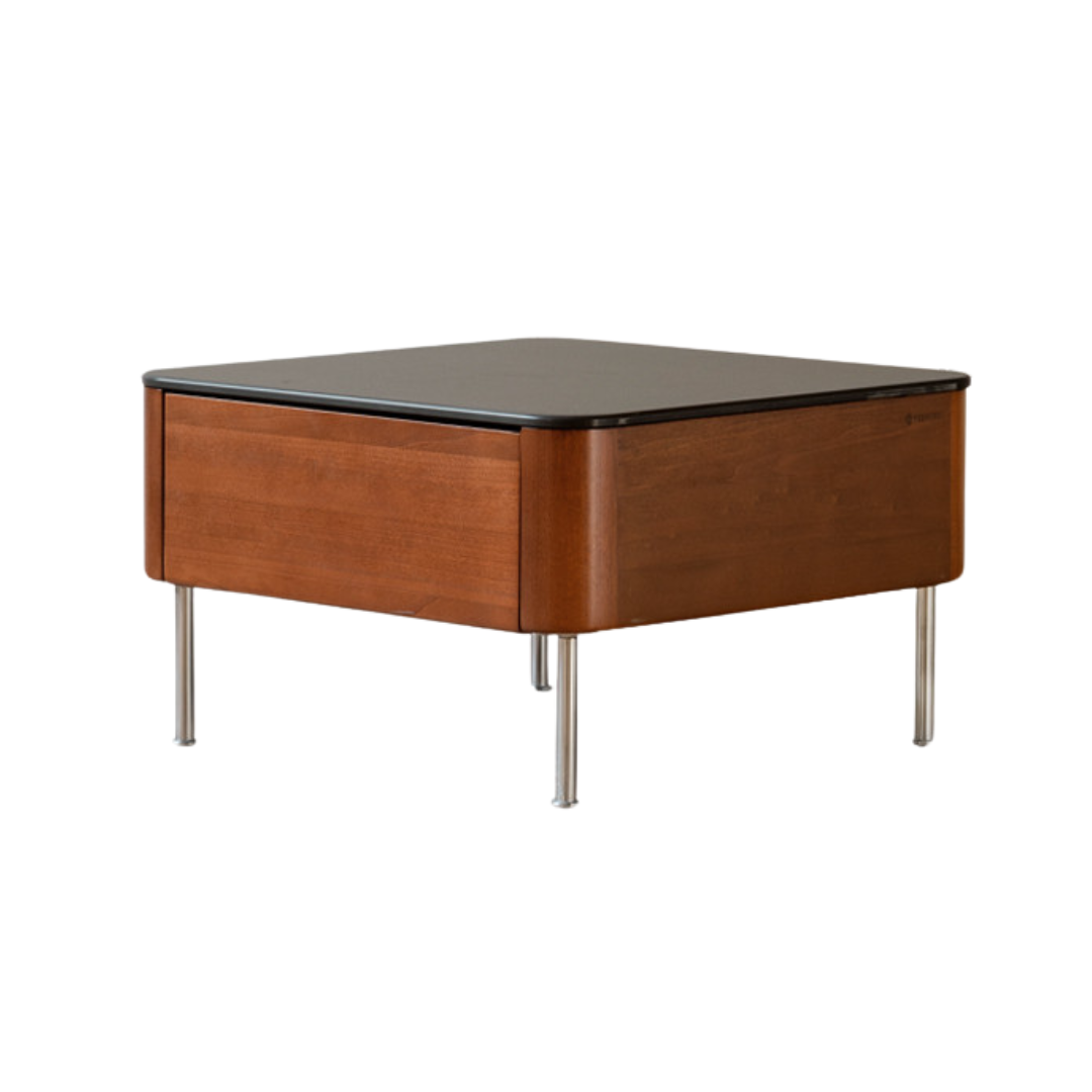 Poplar Solid Wood Rock Board Square Medieval Style Coffee Table