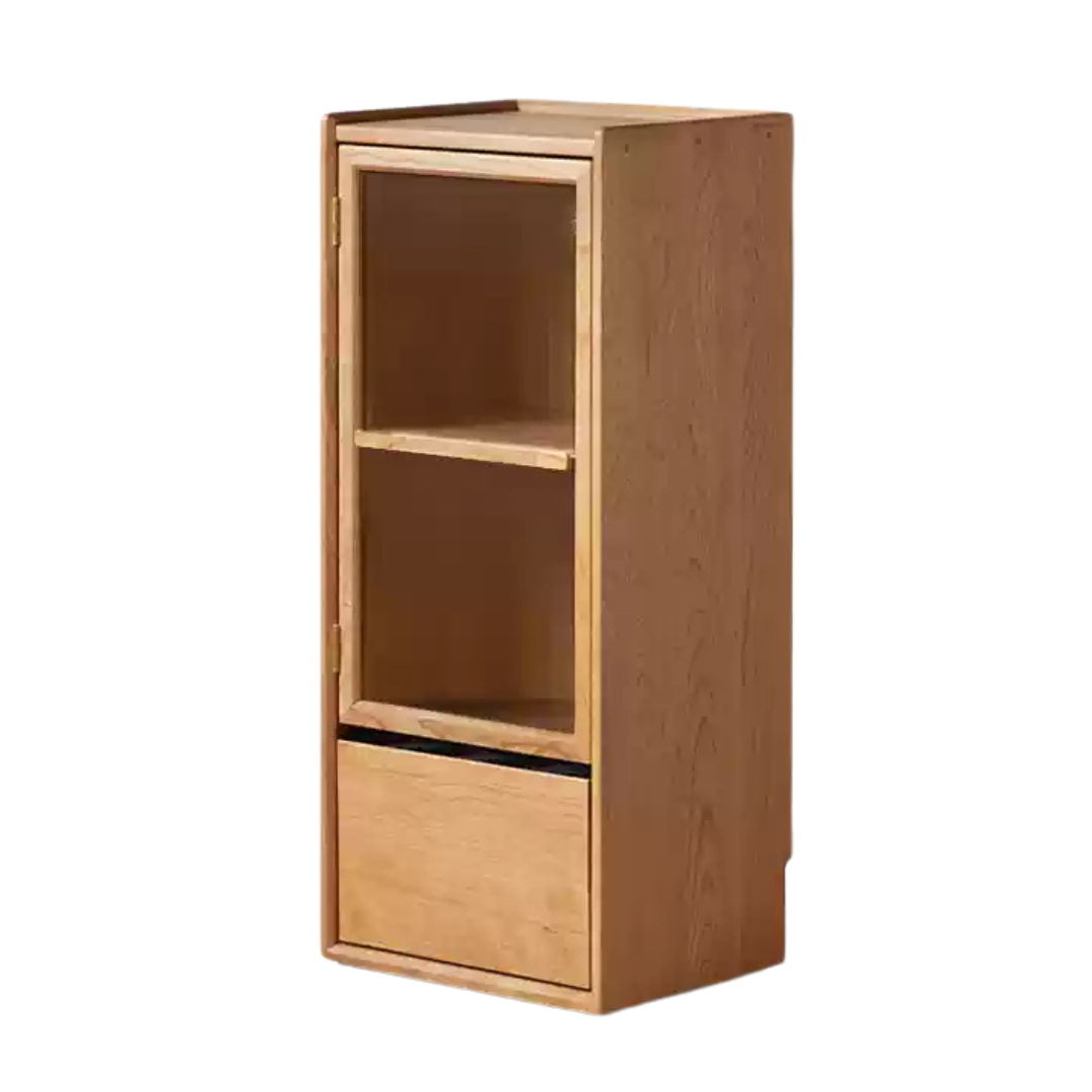 Cherry, Black Walnut, Teak Solid Wood Display Side Cabinet Modern.
