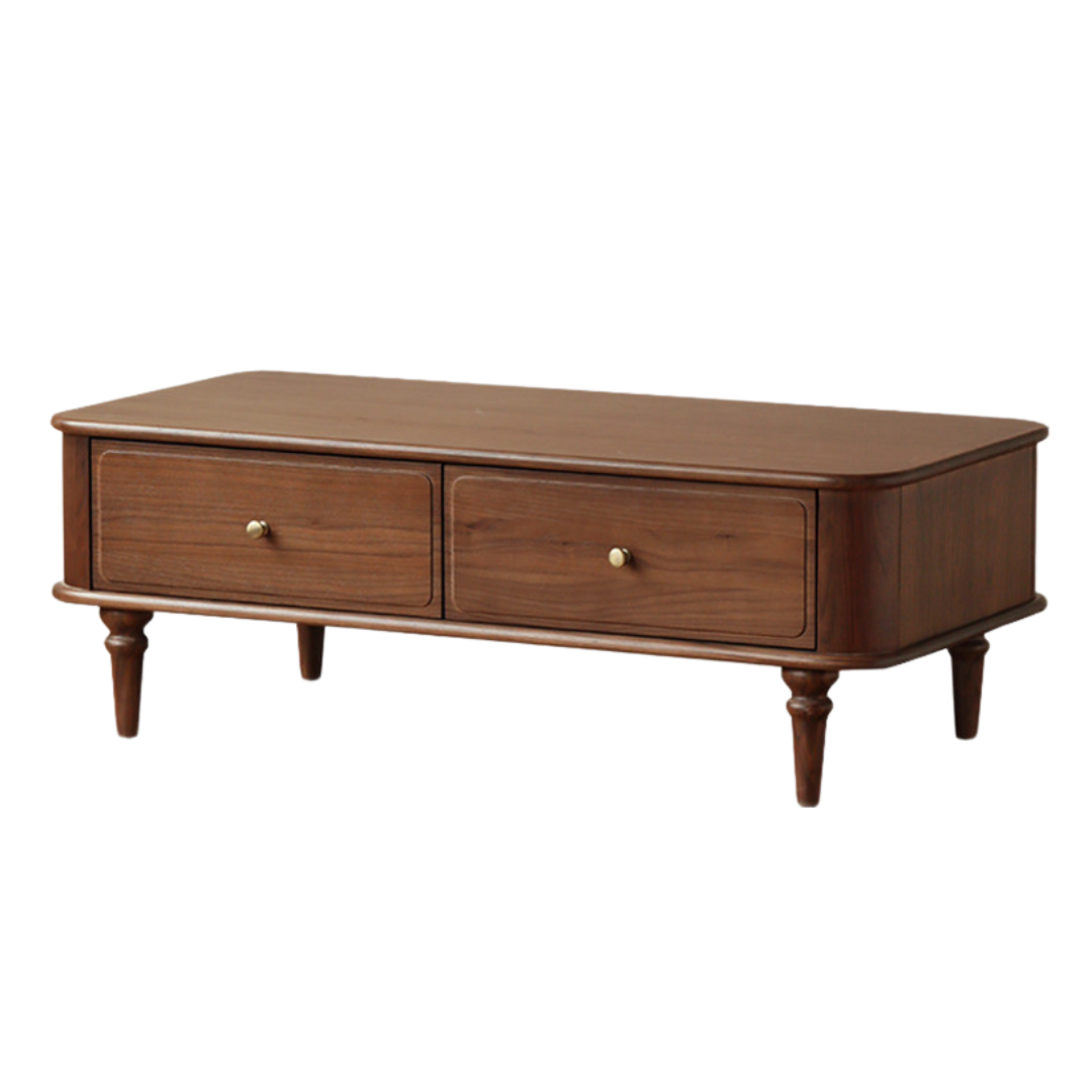 Black Walnut Solid Wood American Retro Coffee Table.