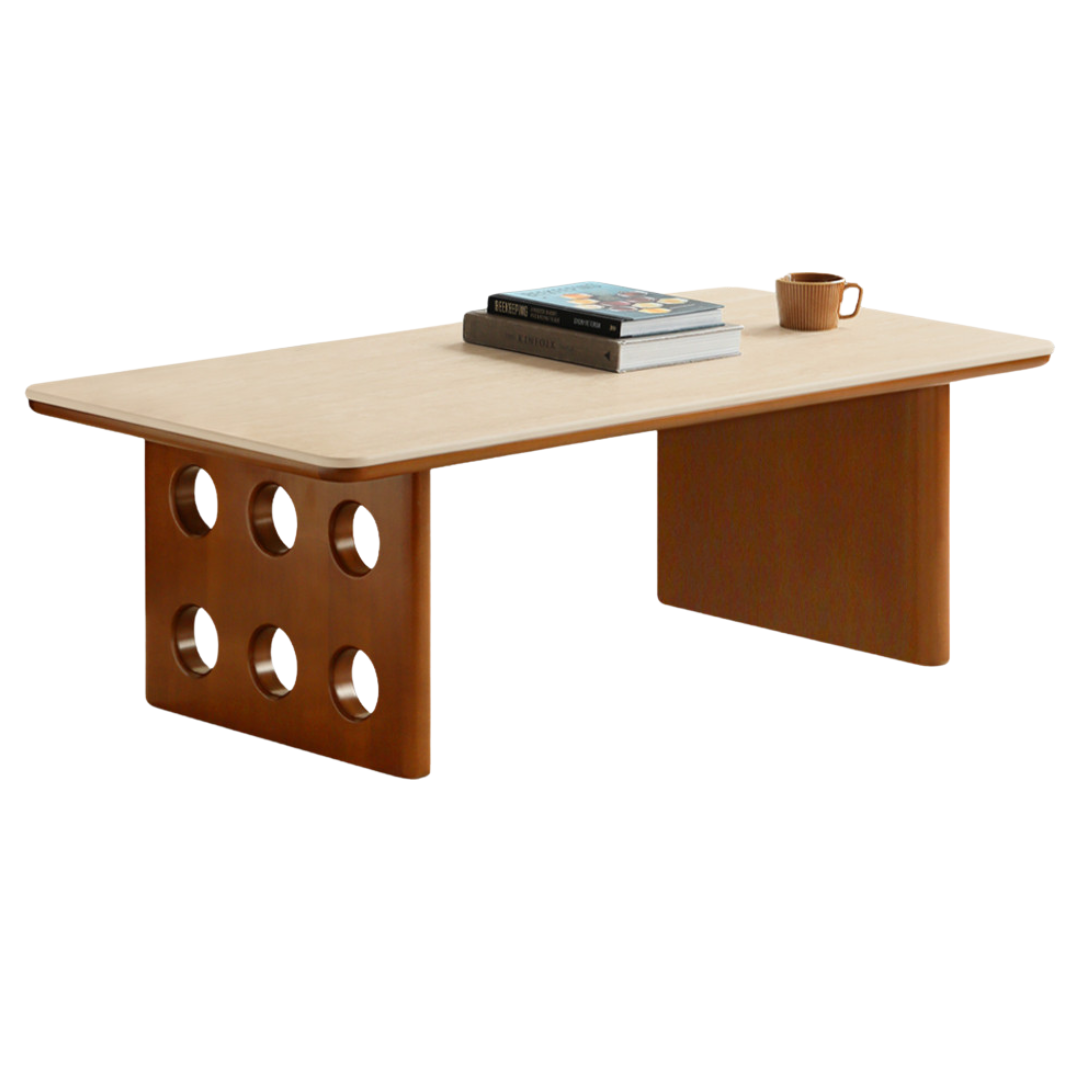 Poplar, Ash Solid Wood Rock Plate Retro Coffee Table.