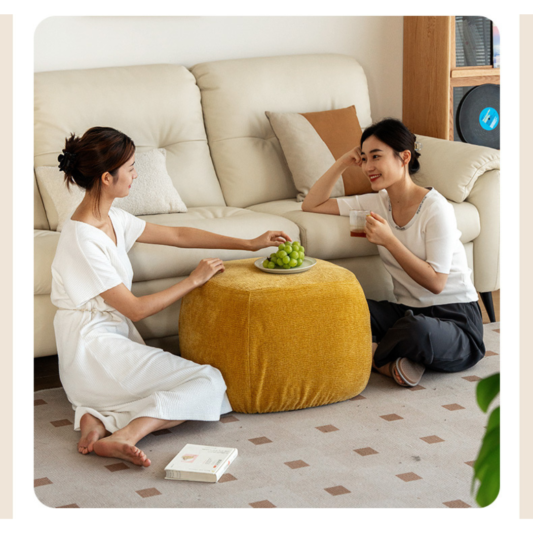 Fabric Seat Modern Footstool Pouf