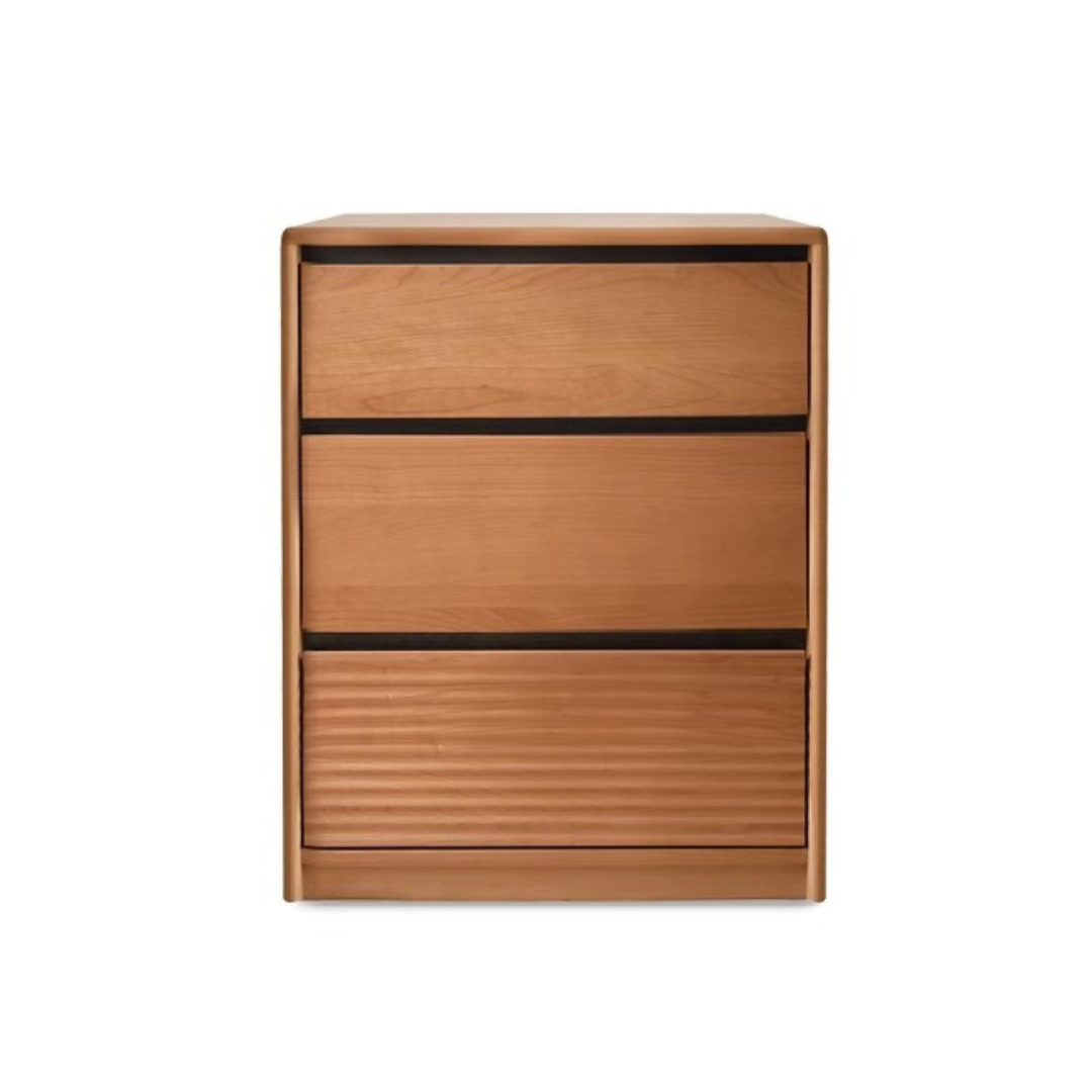 Cherry, Ash Solid Wood Medieval Style Drawer Cabinet.