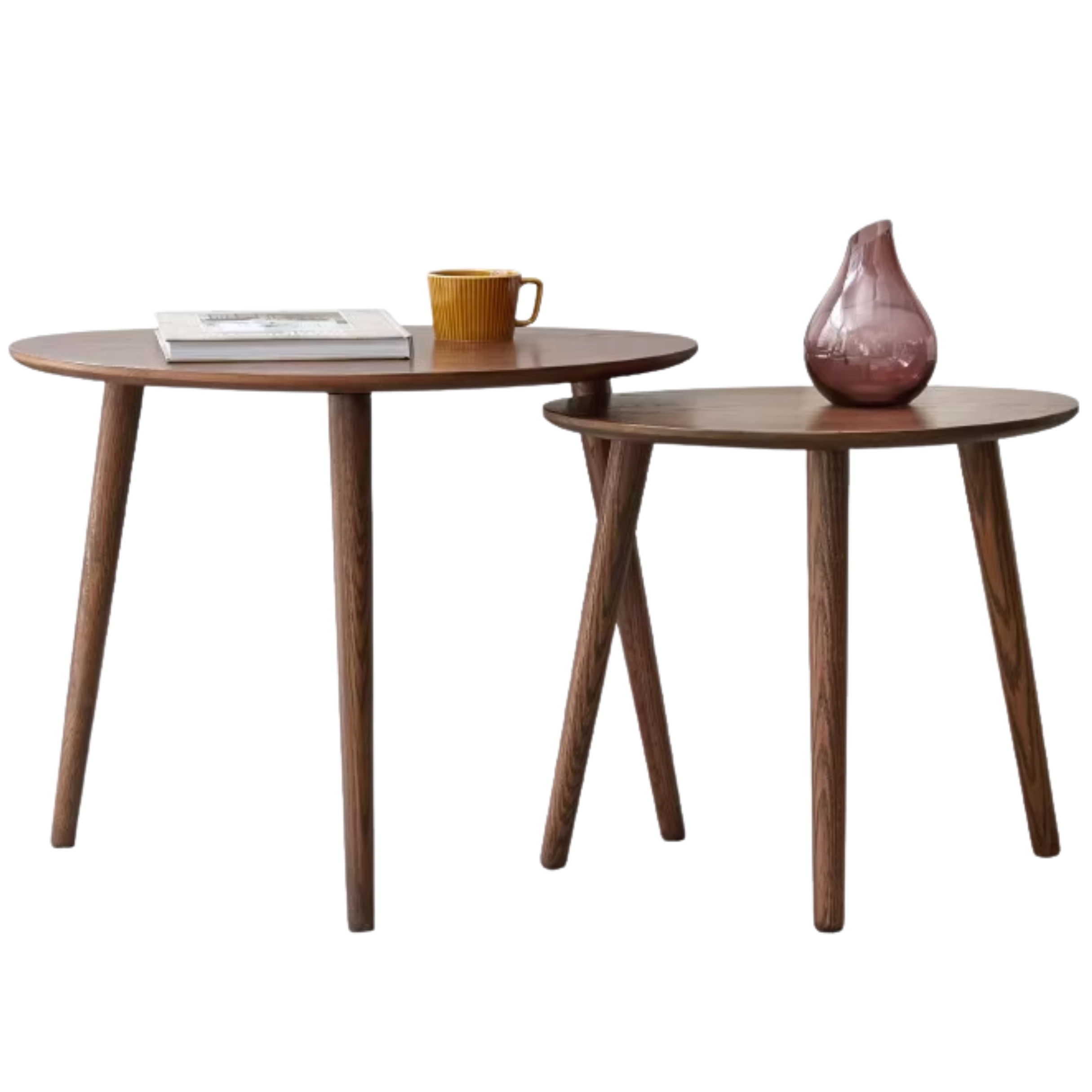 Solid Rubberwood, Oak Solid Wood Small Nordic Side Table