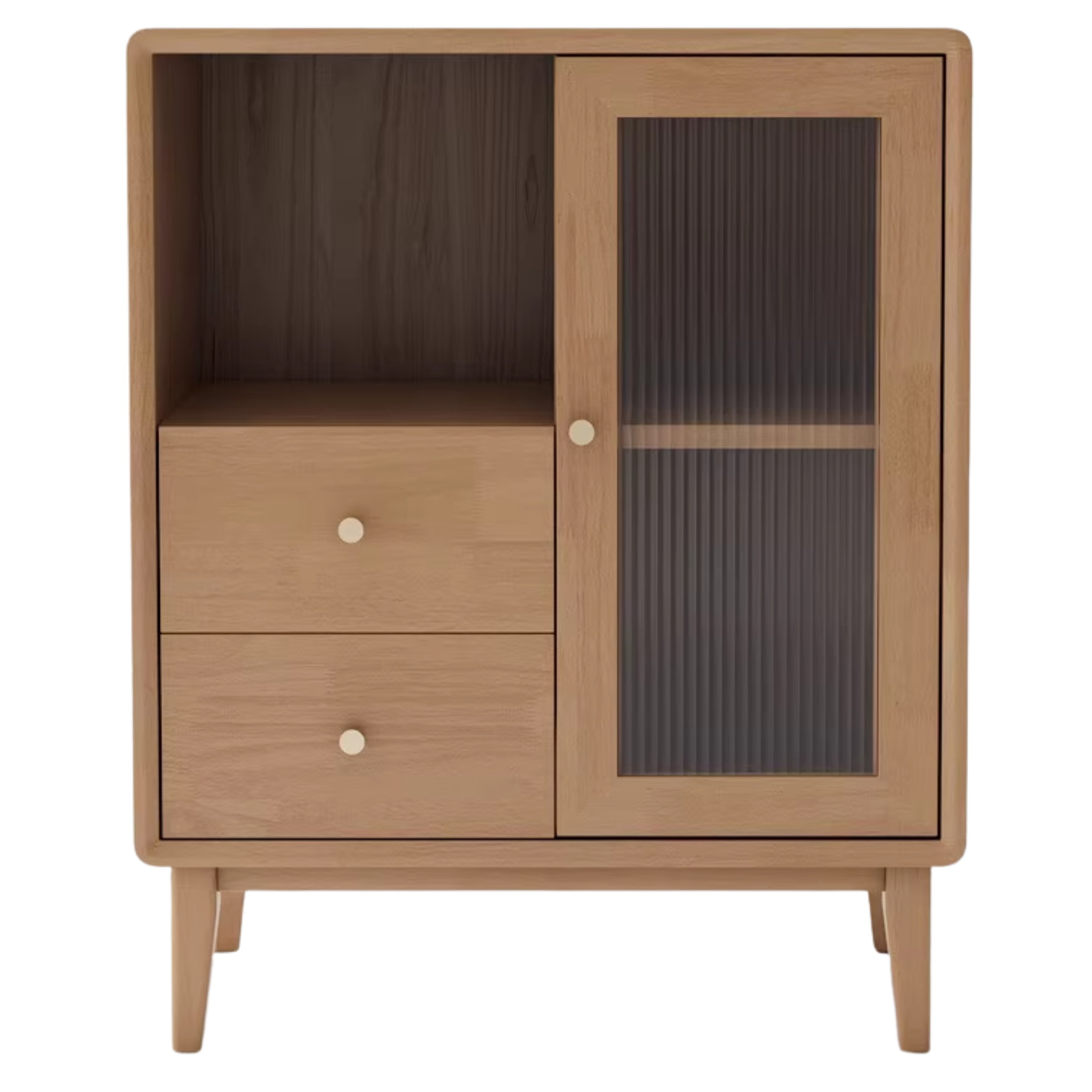 Rubberwood, Beech, Oak Solid Wood Nordic Side Cabinet