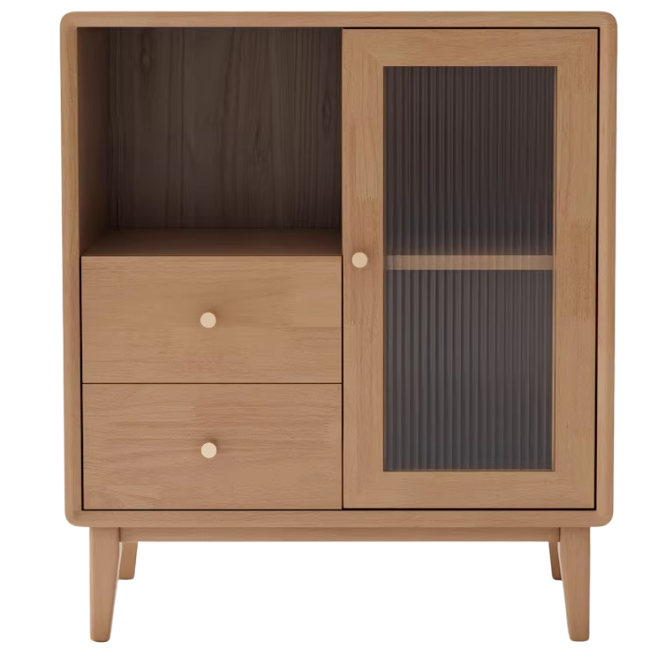 Rubberwood, Beech, Oak Solid Wood Nordic Side Cabinet