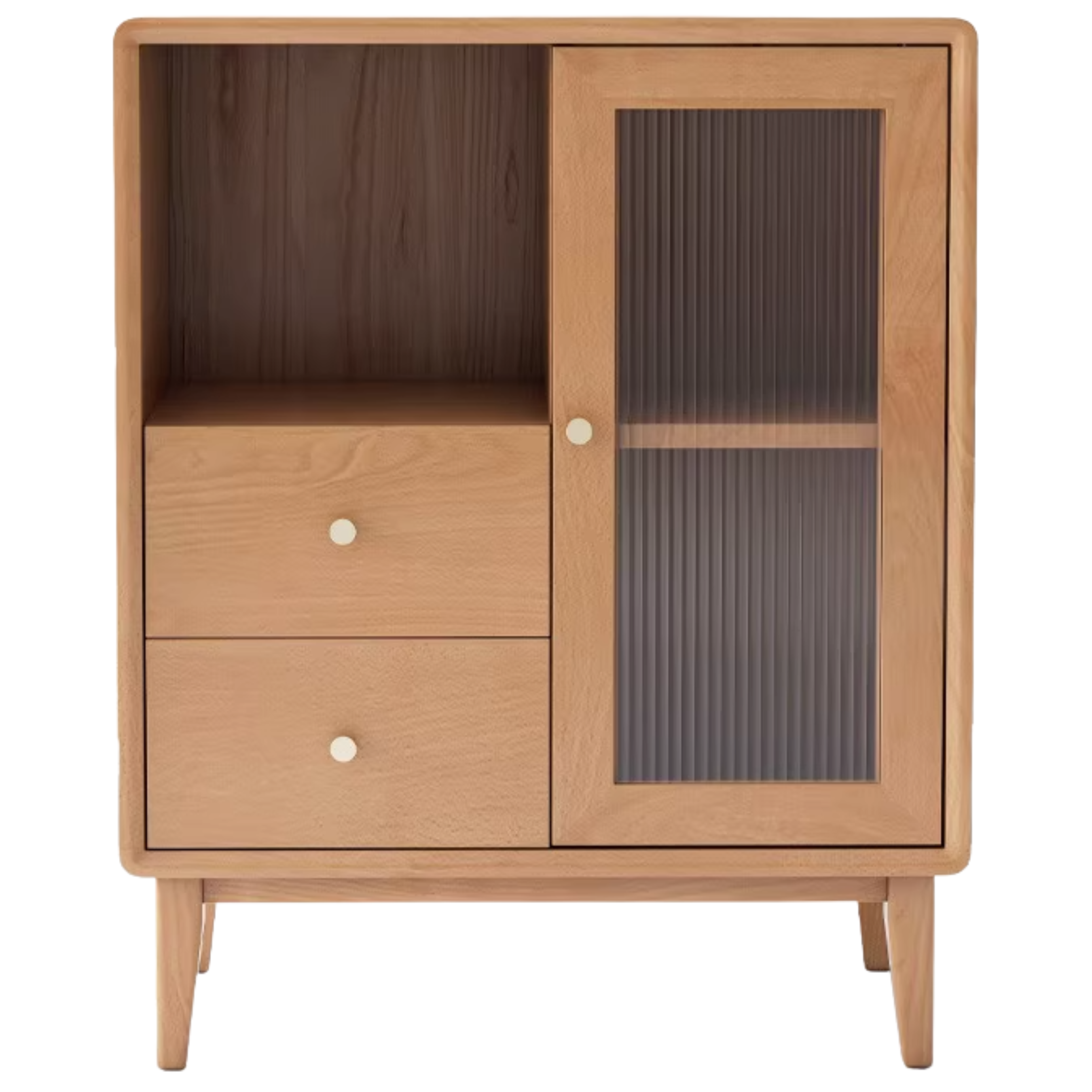 Rubberwood, Beech, Oak Solid Wood Nordic Side Cabinet