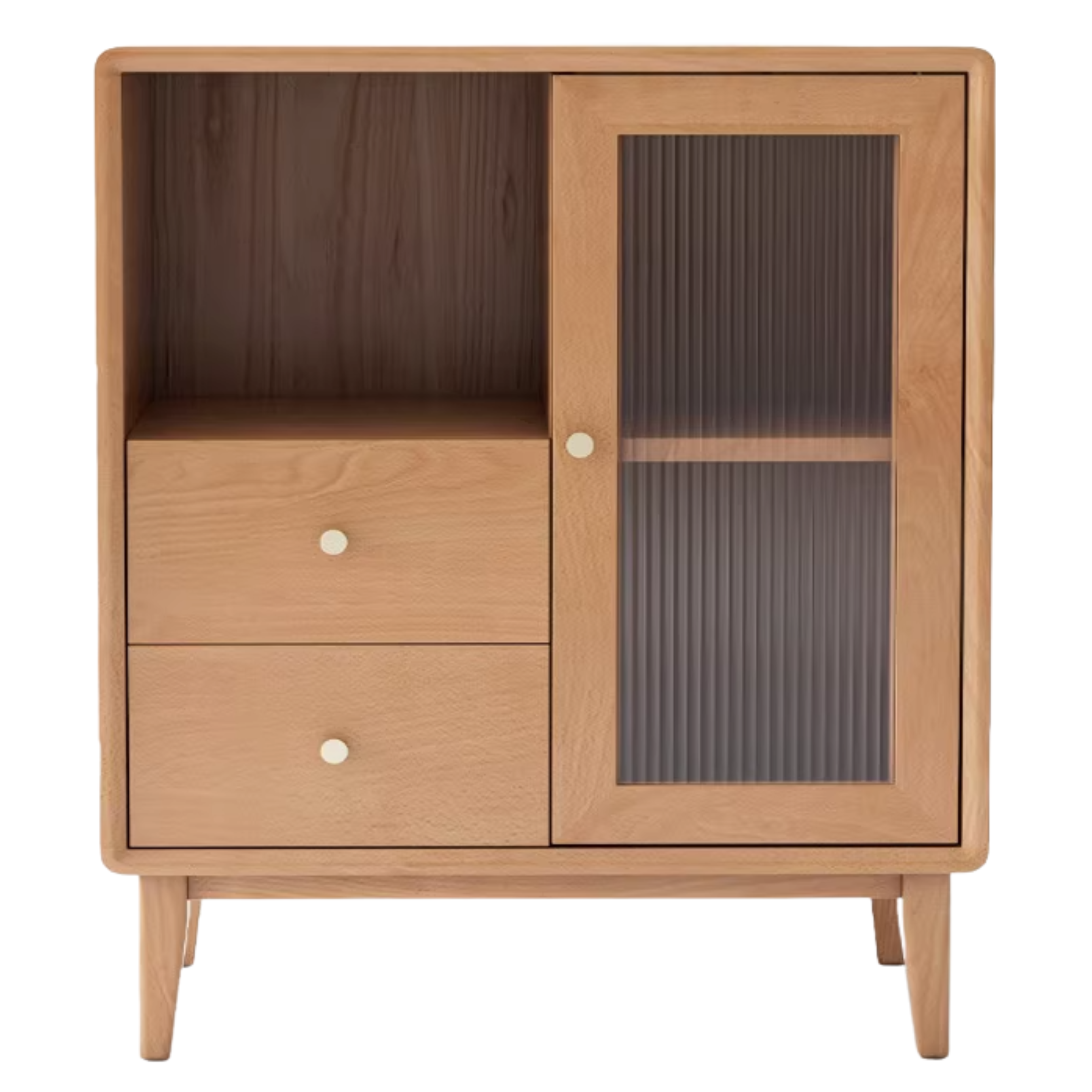 Rubberwood, Beech, Oak Solid Wood Nordic Side Cabinet
