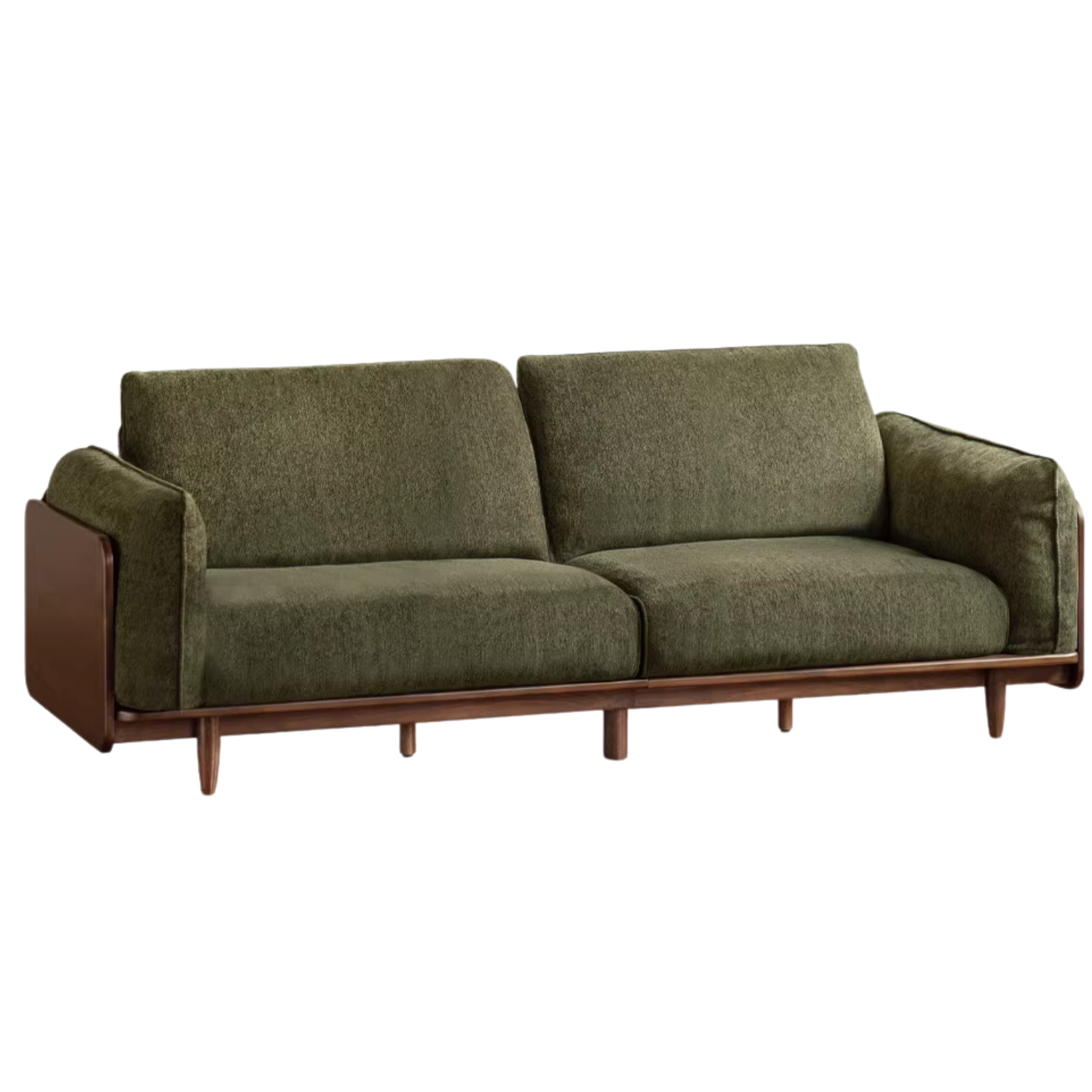 Black Walnut Solid Wood Fabric Sofa