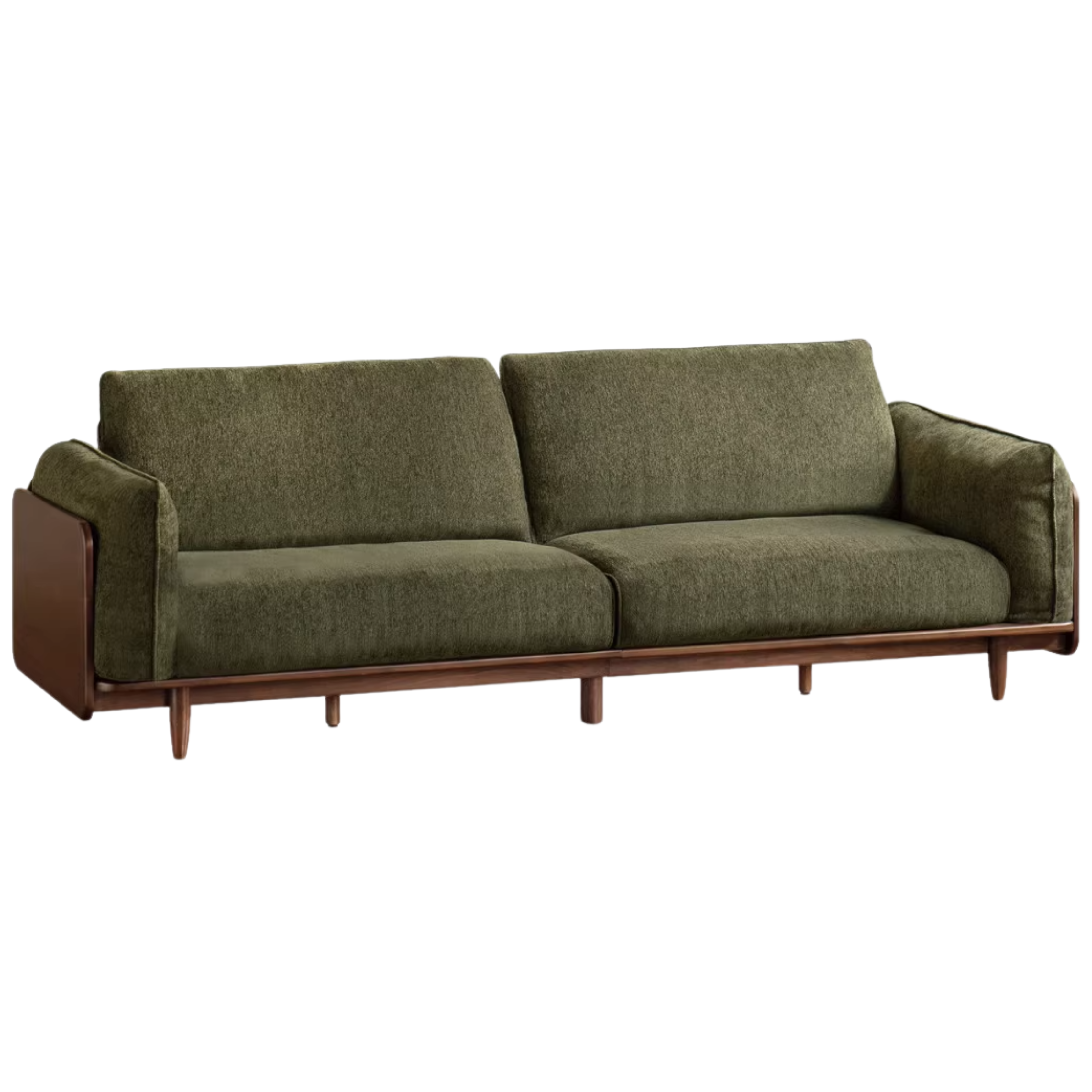Black Walnut Solid Wood Fabric Sofa