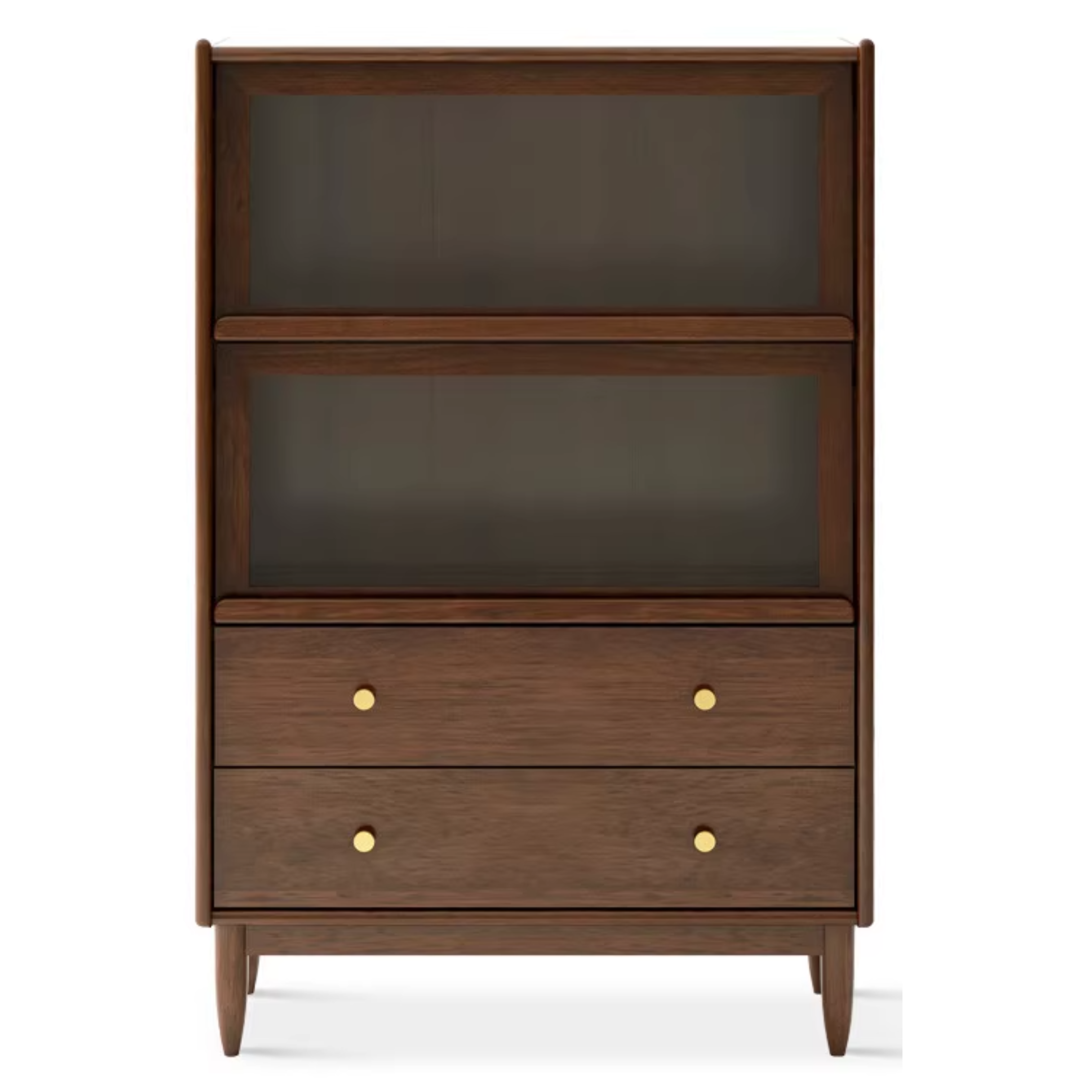 Sandalwood, Black Walnut, Oak Solid Wood Side Cabinet Flip Door LED Lights