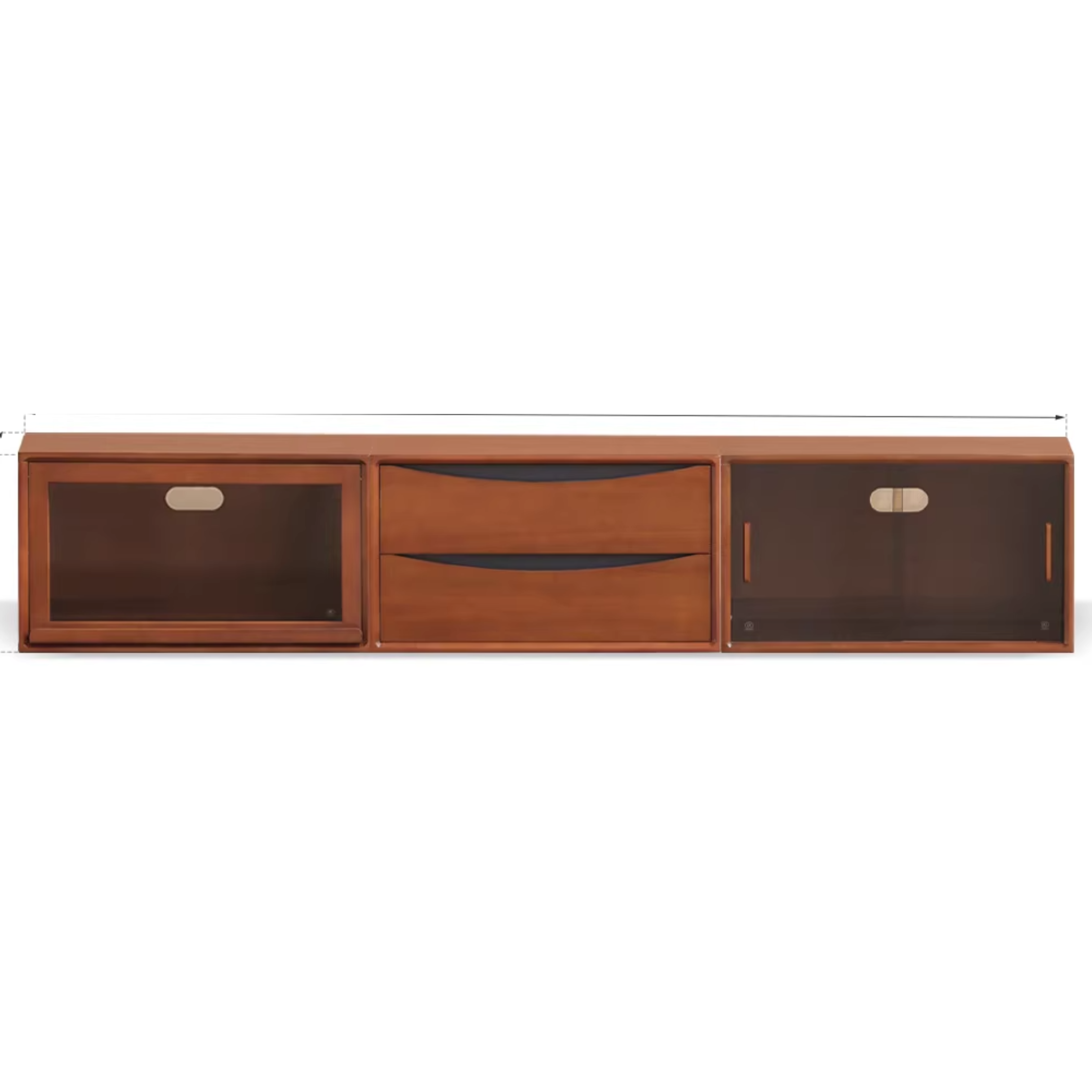 Poplar Solid Wood TV Cabinet Antique Style Module Combination.