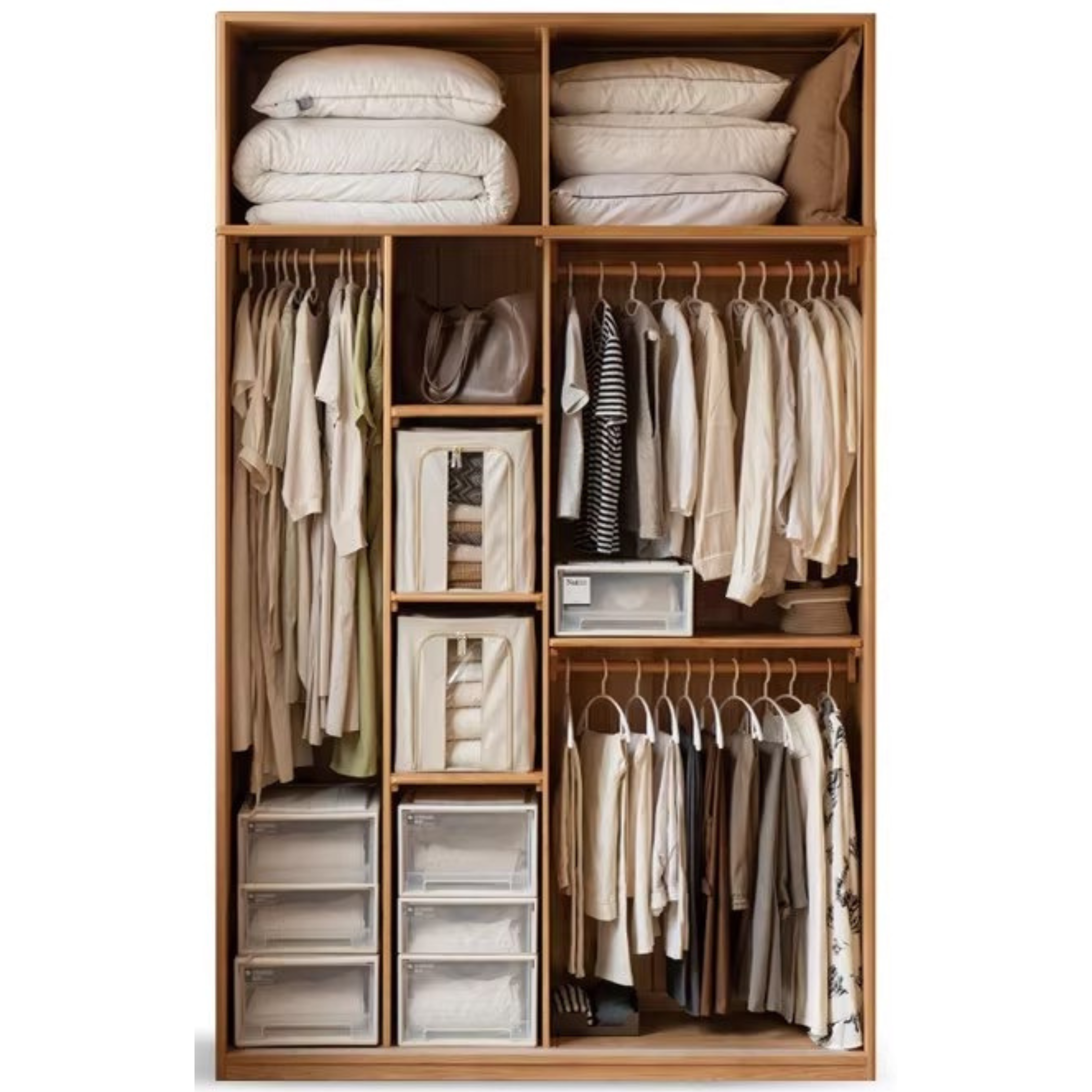 Oak Solid Wood Wardrobe Sliding Door-