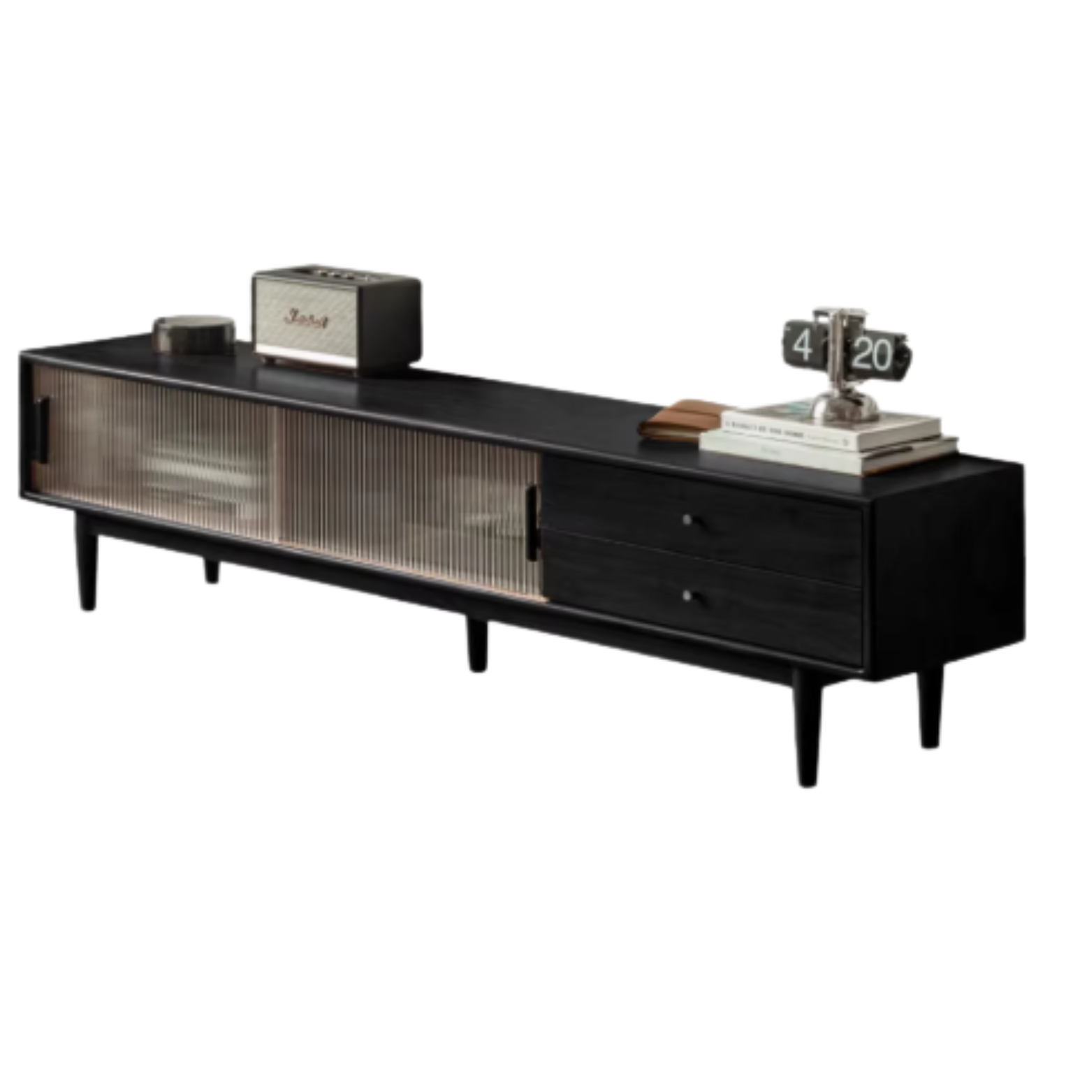Black Walnut, Rubber, South American walnut Solid Wood Modern TV Cabinet.