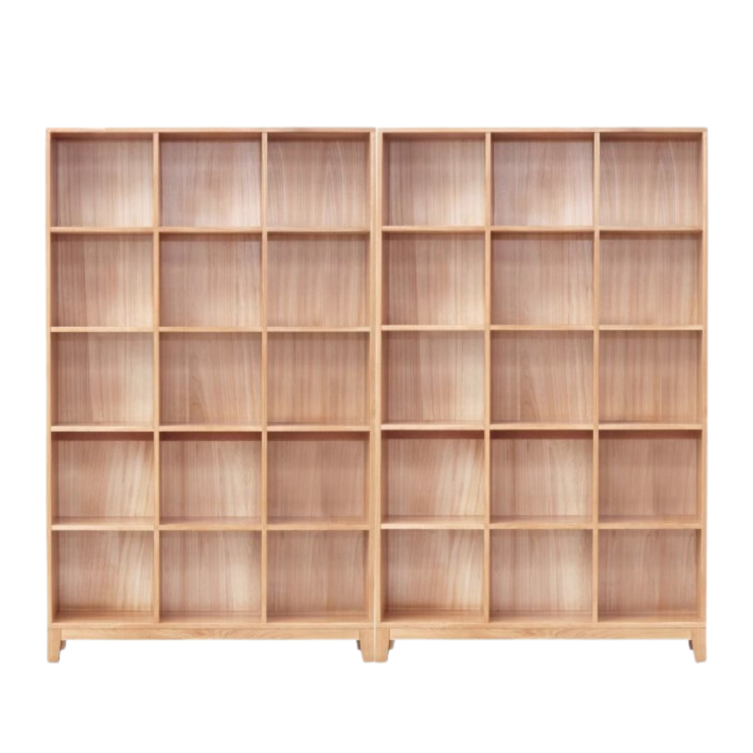 Oak Solid Wood Floor To Ceiling Bookshelve
