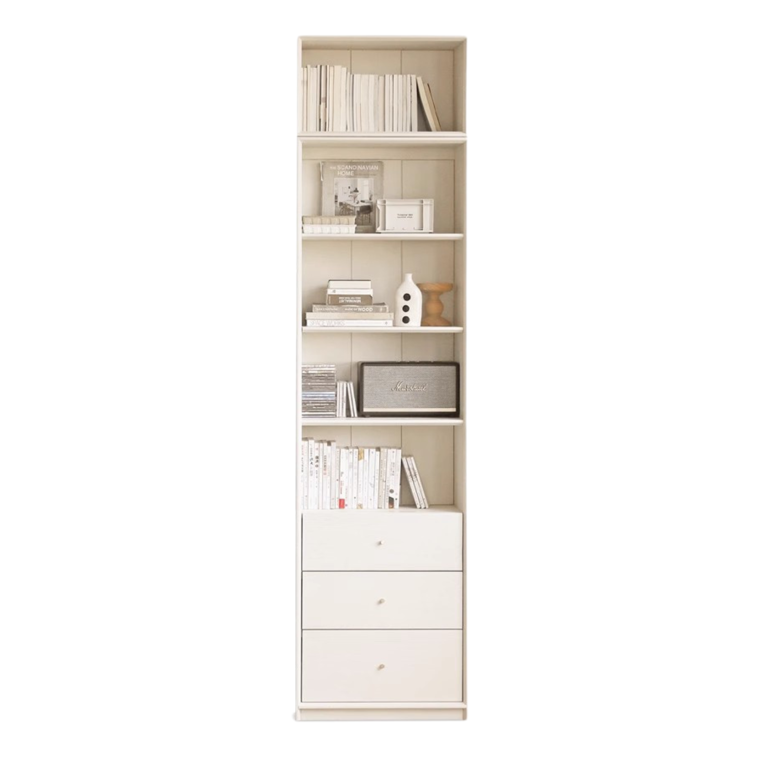 Oak Solid Wood Combination Bookcase Glass Door Floor-to-ceiling Bookshelf