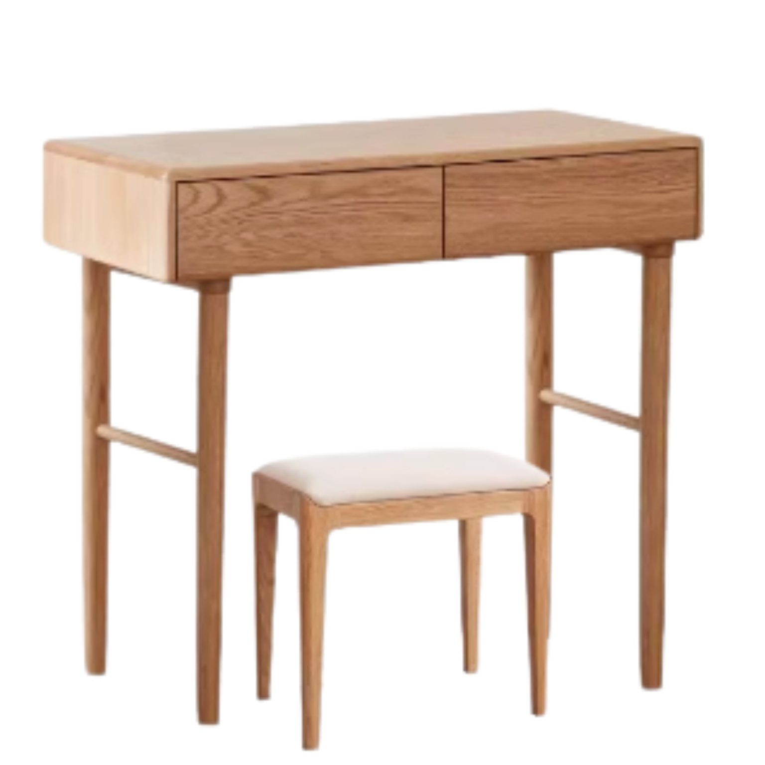 Solid Rubberwood, Oak, Beech Solid Wood Retractable Vanity Table Modern.
