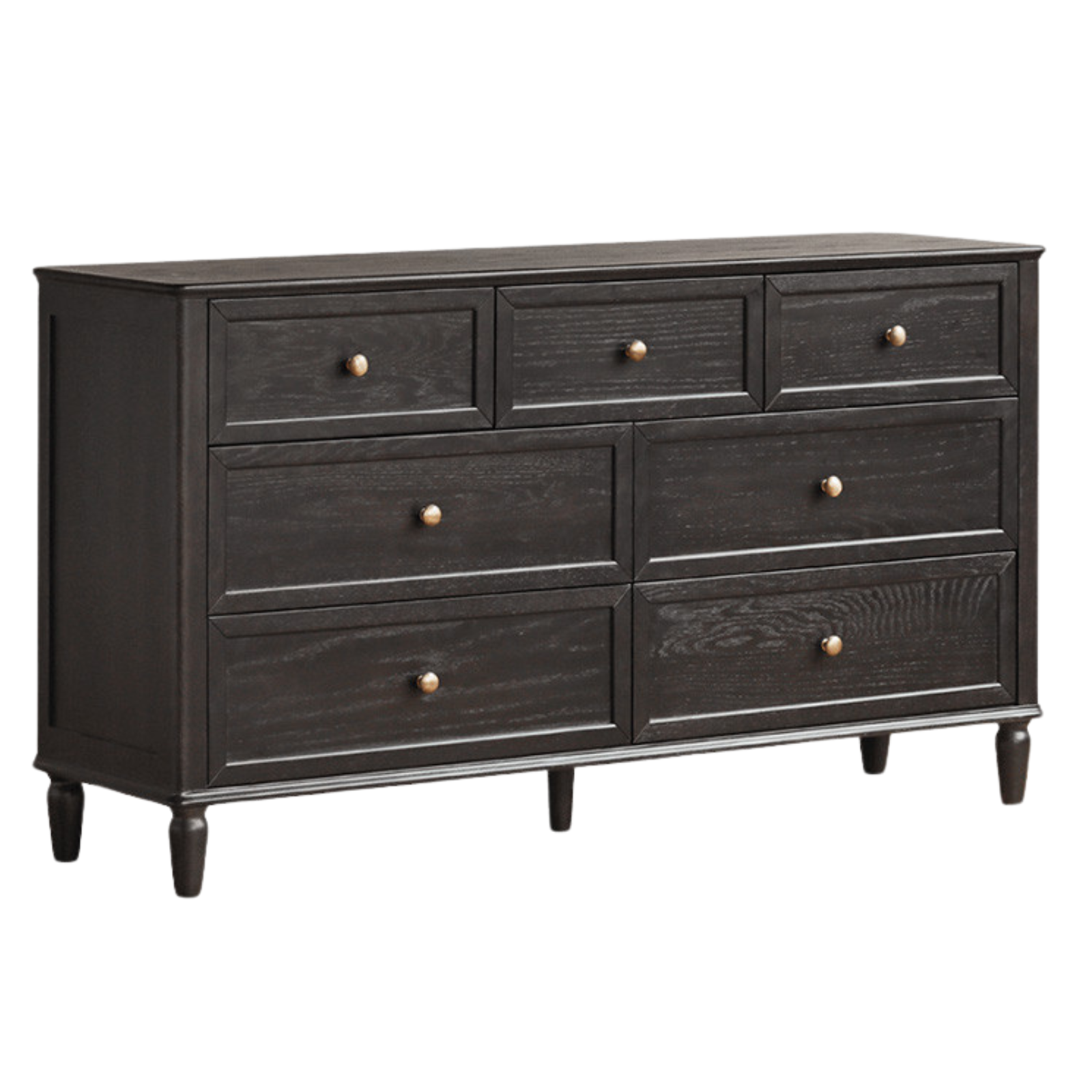 Solid RubberWood, Oak Solid Wood American Style Dresser, Drawers