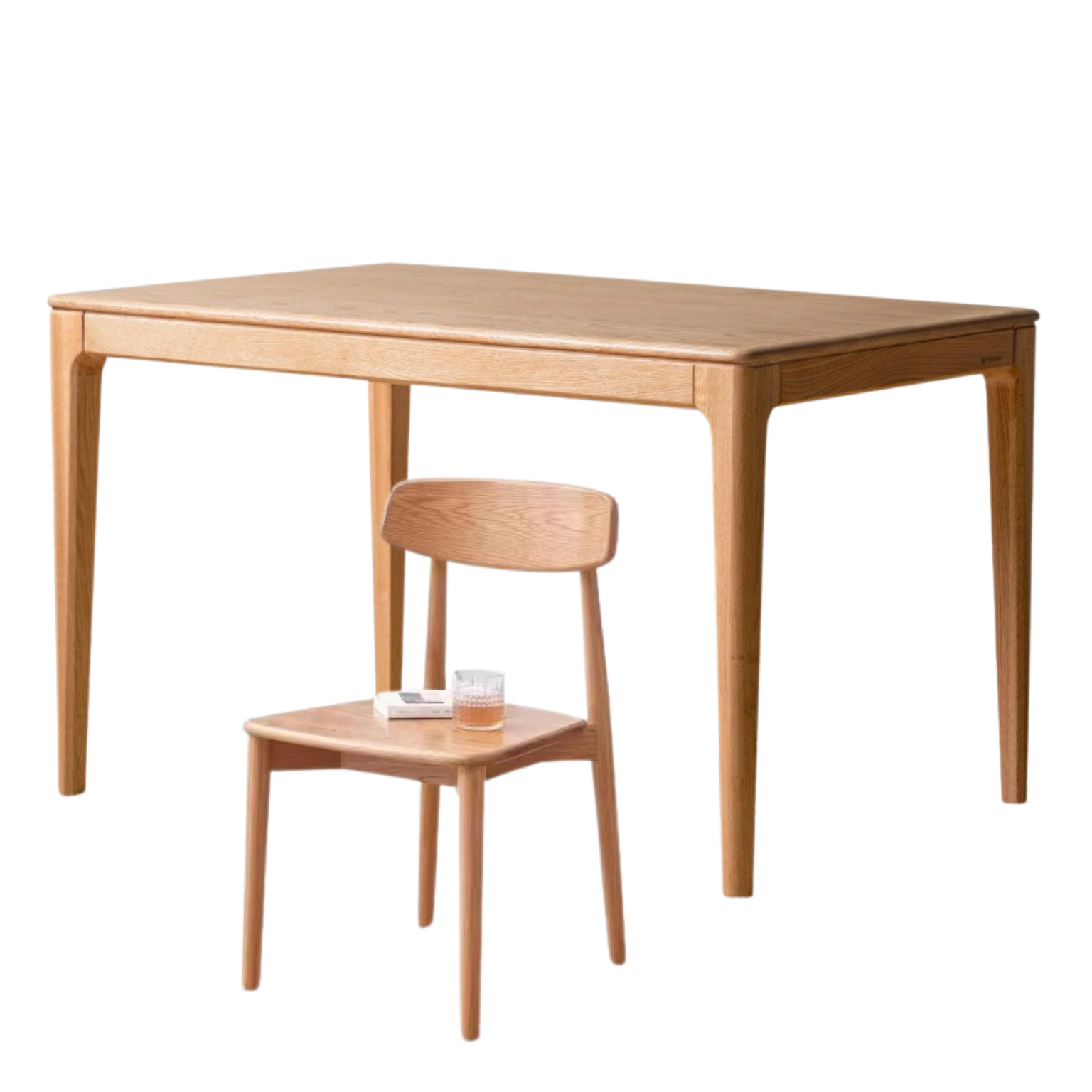 Oak, Ash Solid Wood Log Style Rectangular Dining Table